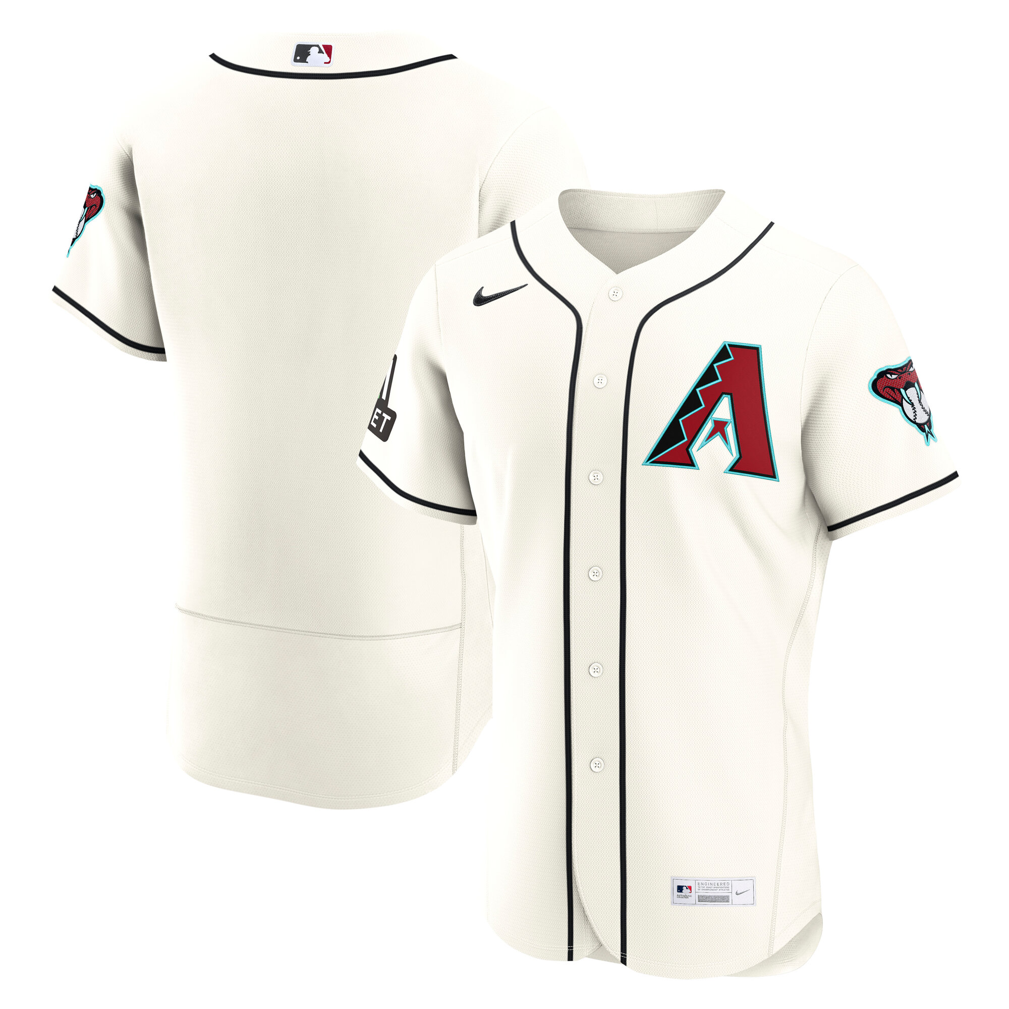 Arizona Diamondbacks Home Sponsor Patch Jersey - Cream