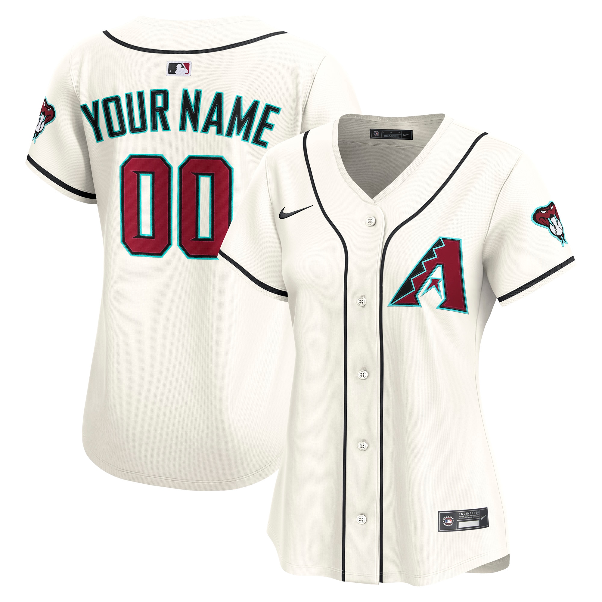 Arizona Diamondbacks Women's Home Limited Custom Jersey - Cream