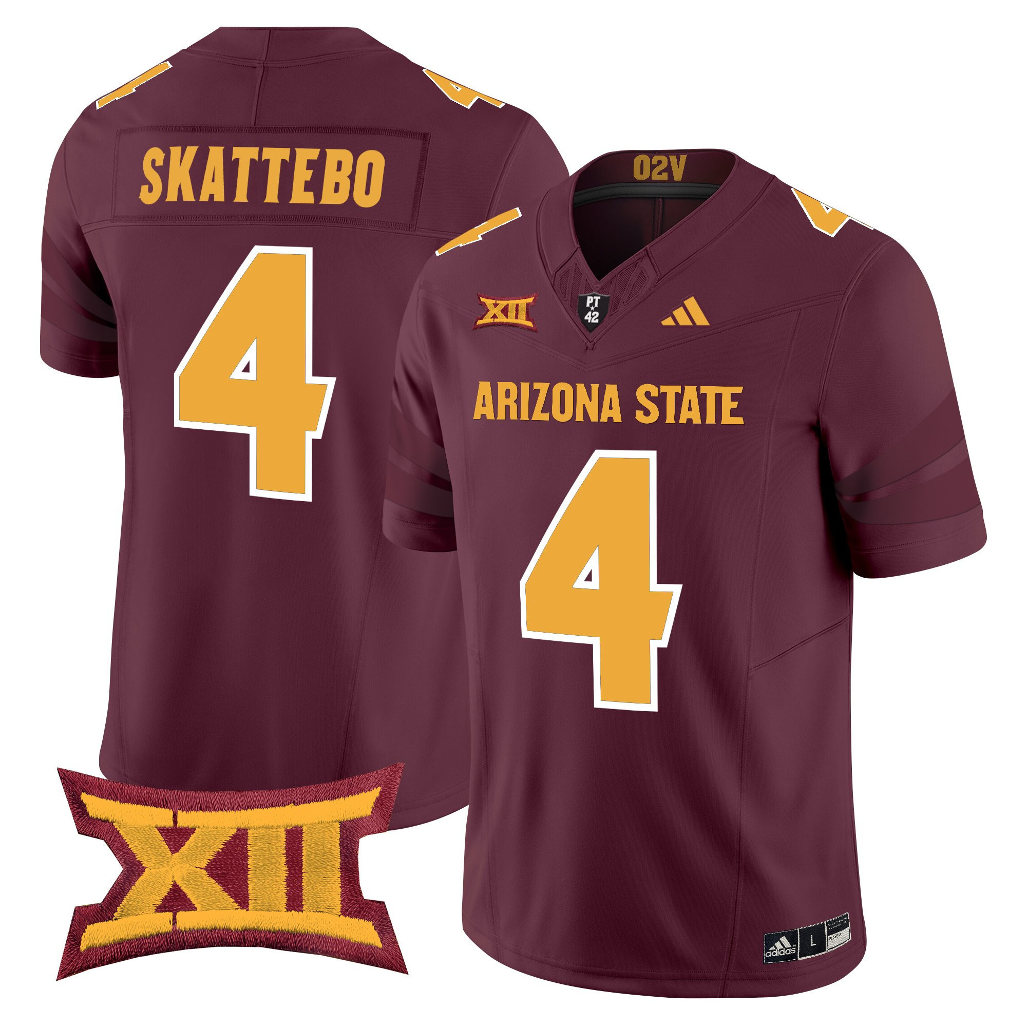 Alternative view of Arizona State Maroon Jersey - Adidas Arizona State Leavitt #10 Maroon
