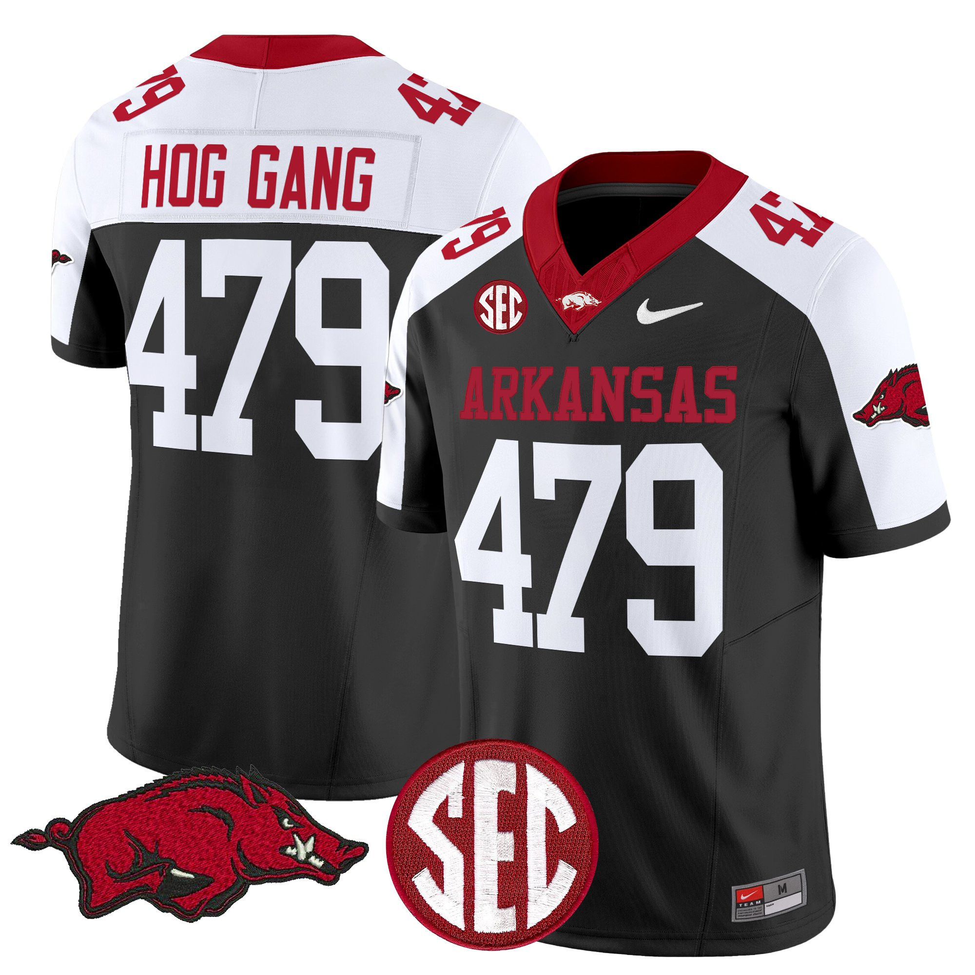 Alternative view of Arkansas Razorbacks Black Jersey - Nike Arkansas Razorbacks Green #10