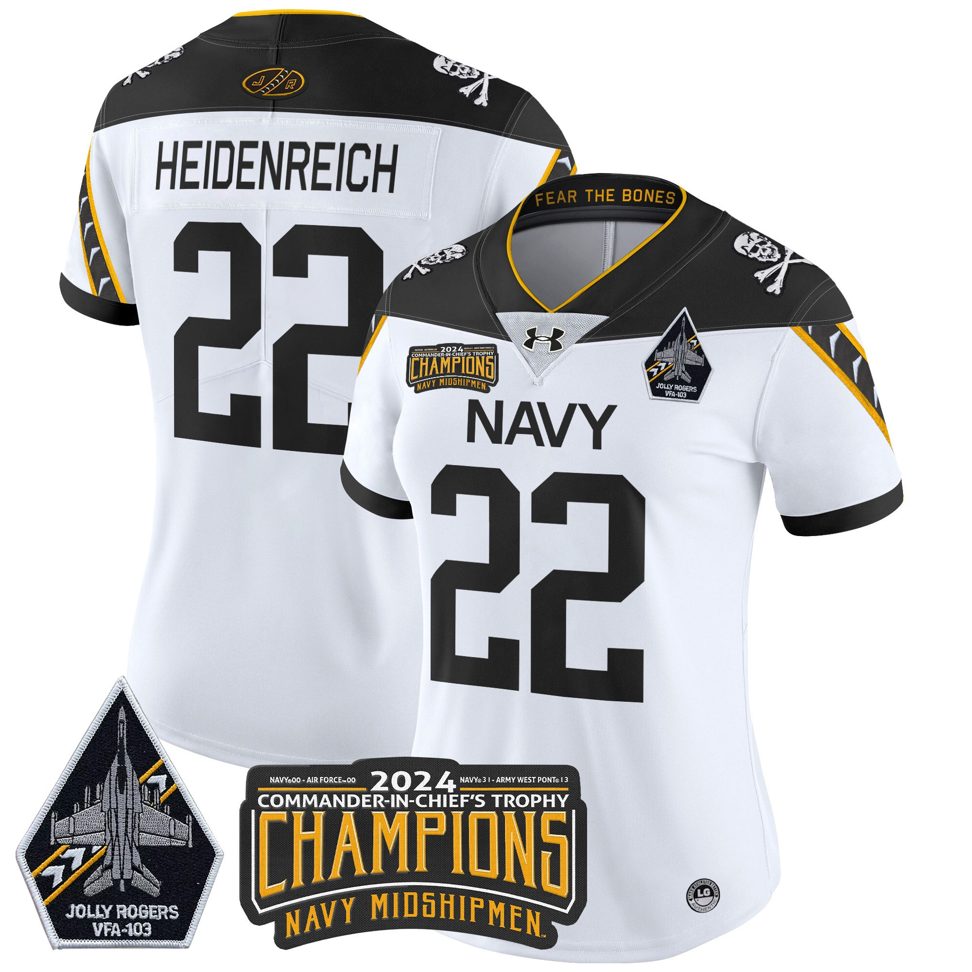 Alternative view of armour Navy Midshipmen Jolly Rogers Jersey - Under Armour Navy