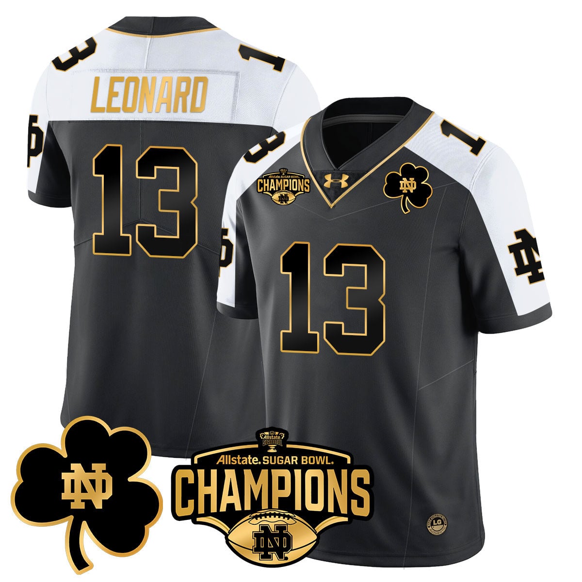 armour Notre Dame Leonard #13 - Under Gray Jersey