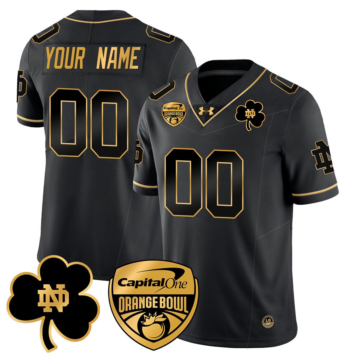 Alternative view of armour Notre Dame Orange Bowl Jersey - Notre Dame Orange Bowl Jersey