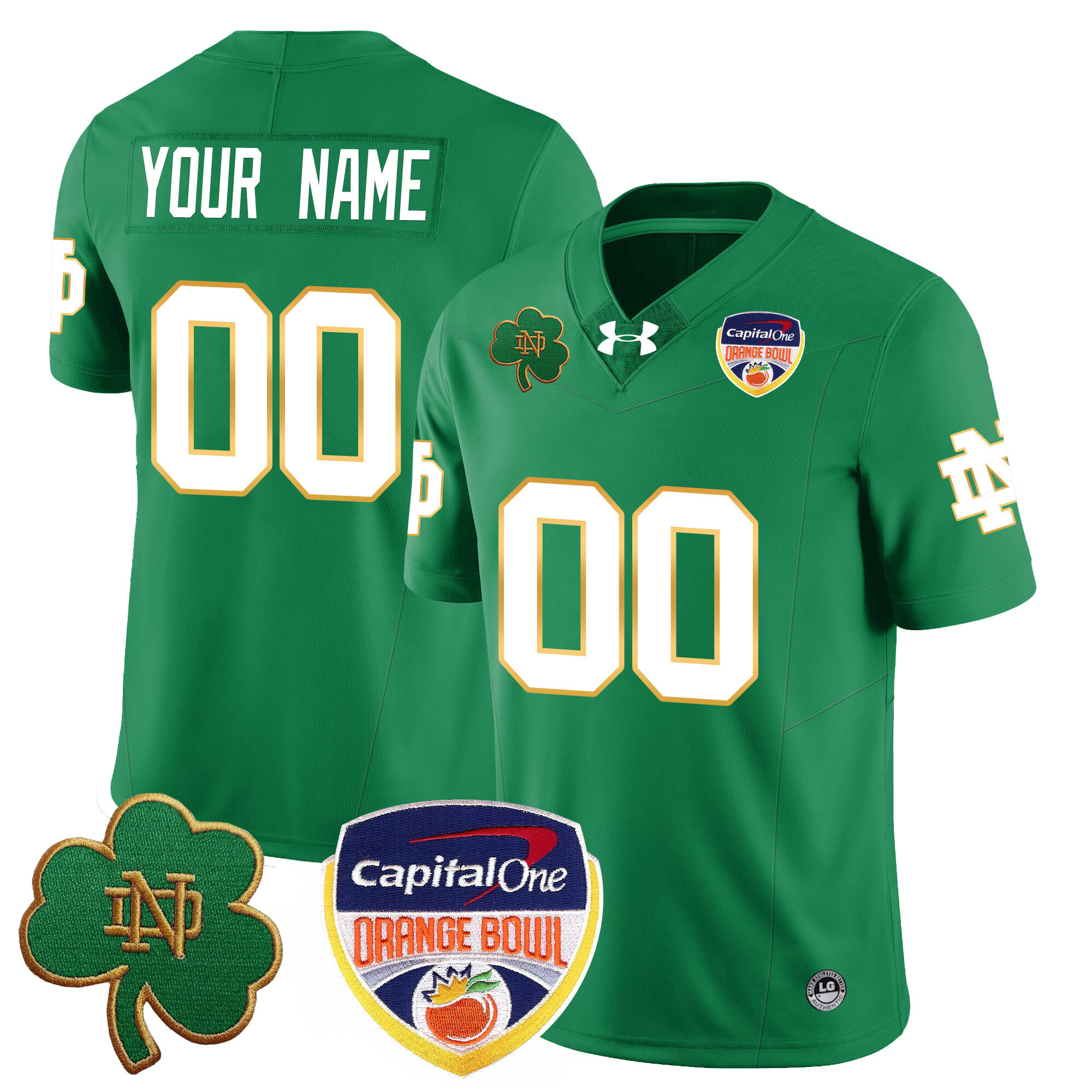 Alternative view of armour Notre Dame Orange Bowl Jersey - Under Armour Notre Dame Jersey