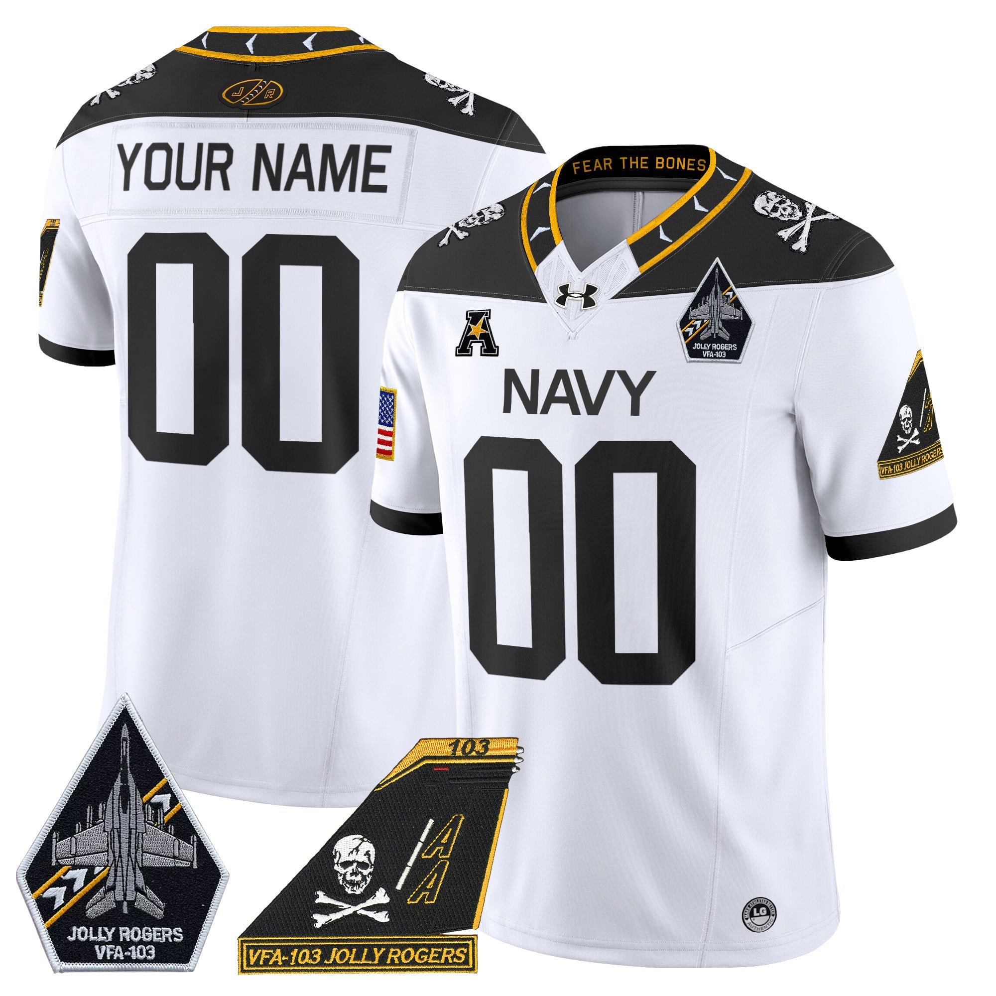 armour personalized Navy Jolly Rogers Jersey - Under Armour Navy Jolly 2