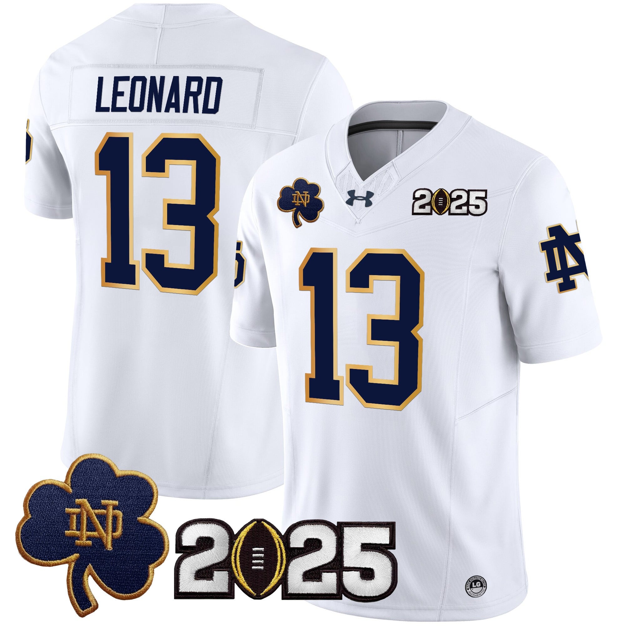Alternative view of armour white Notre Dame Love #4 Jersey - Under Armour Notre Dame Love