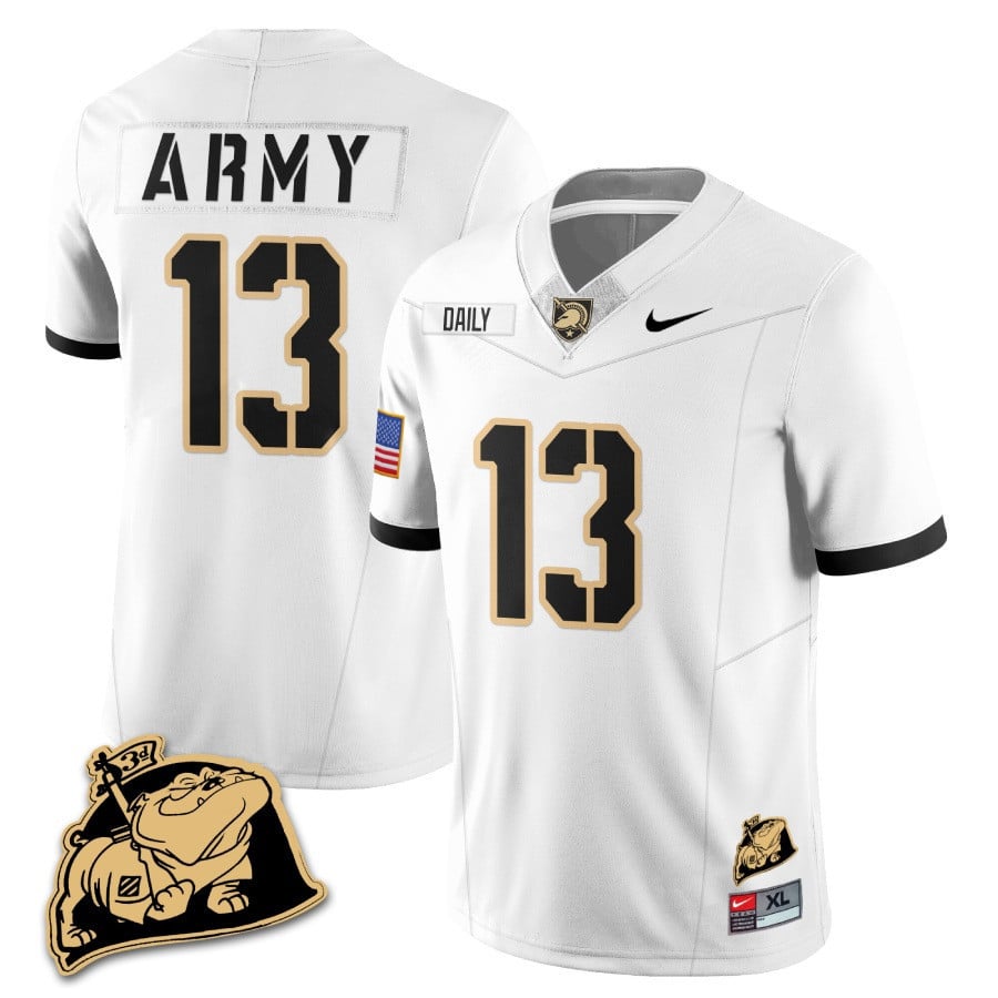 Alternative view of Army Black Knights #52 - Nike - White Football Jersey