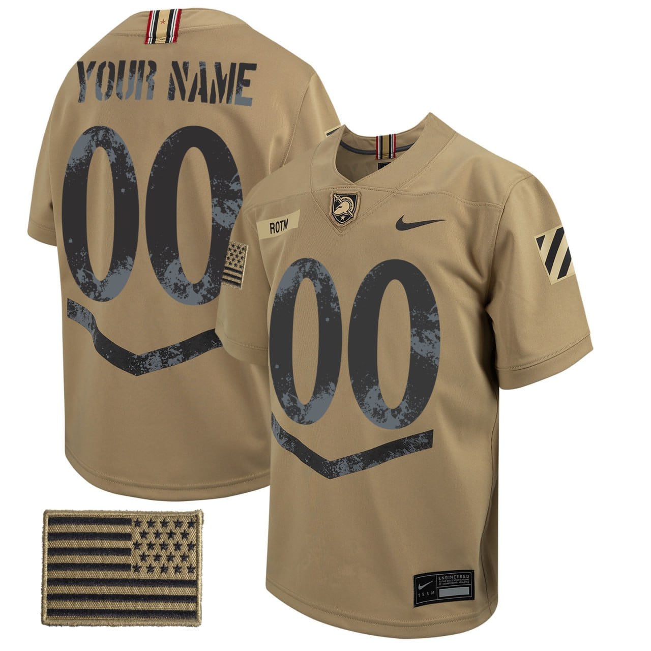 Army Black Knights Sand Jersey - Nike - Customizable