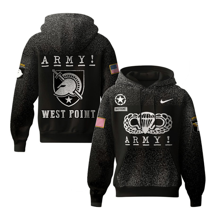 Army West Point Hoodie - Nike - Black Paratrooper Design