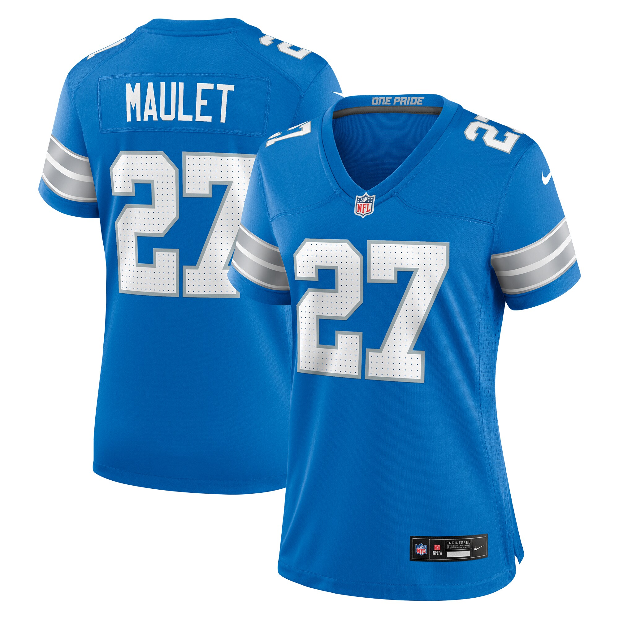 Arthur Maulet Detroit Lions Women's Team Game Jersey - Blue