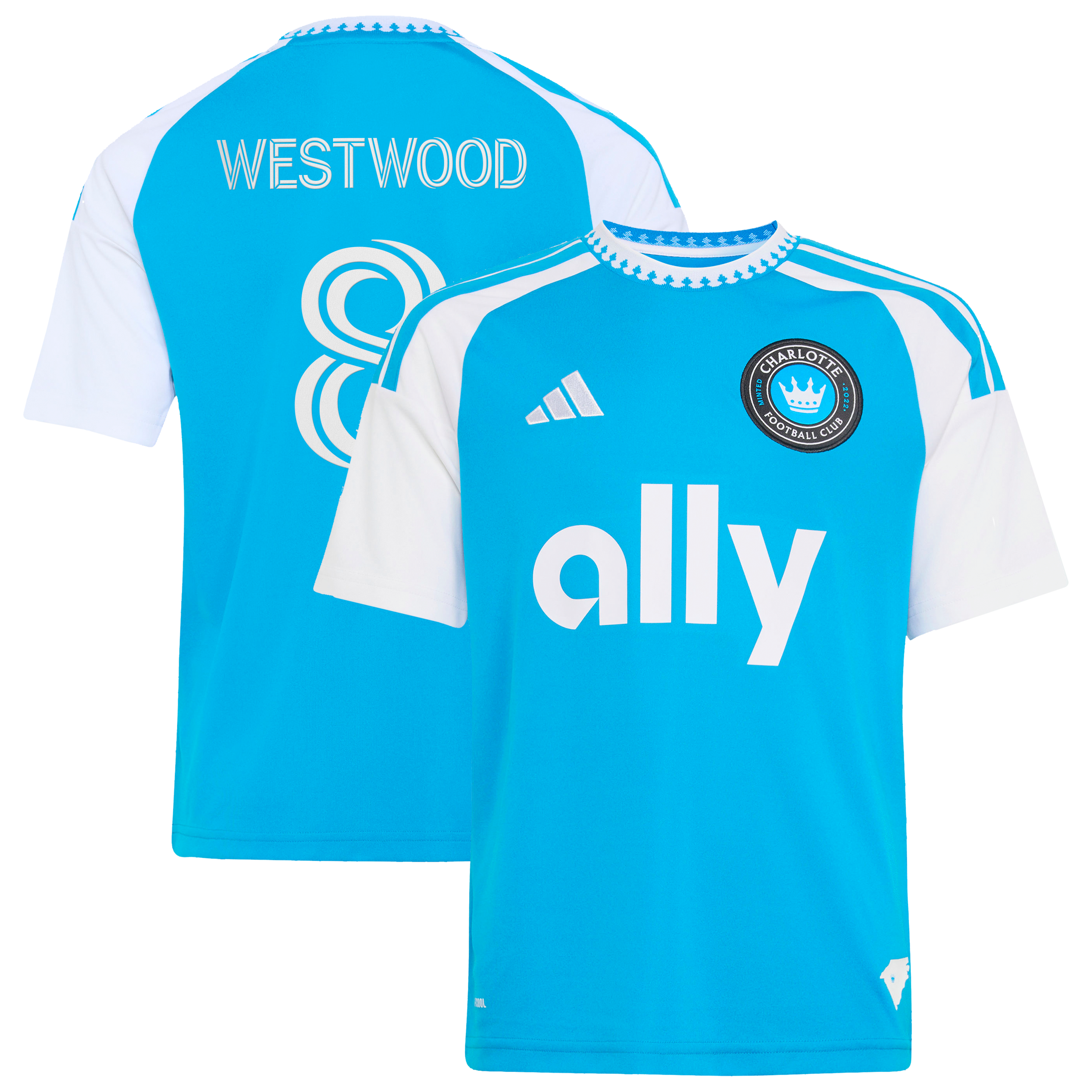 Ashley Westwood Charlotte FC Youth 2026 Carolina Kit: Crowns Up Jersey - Blue
