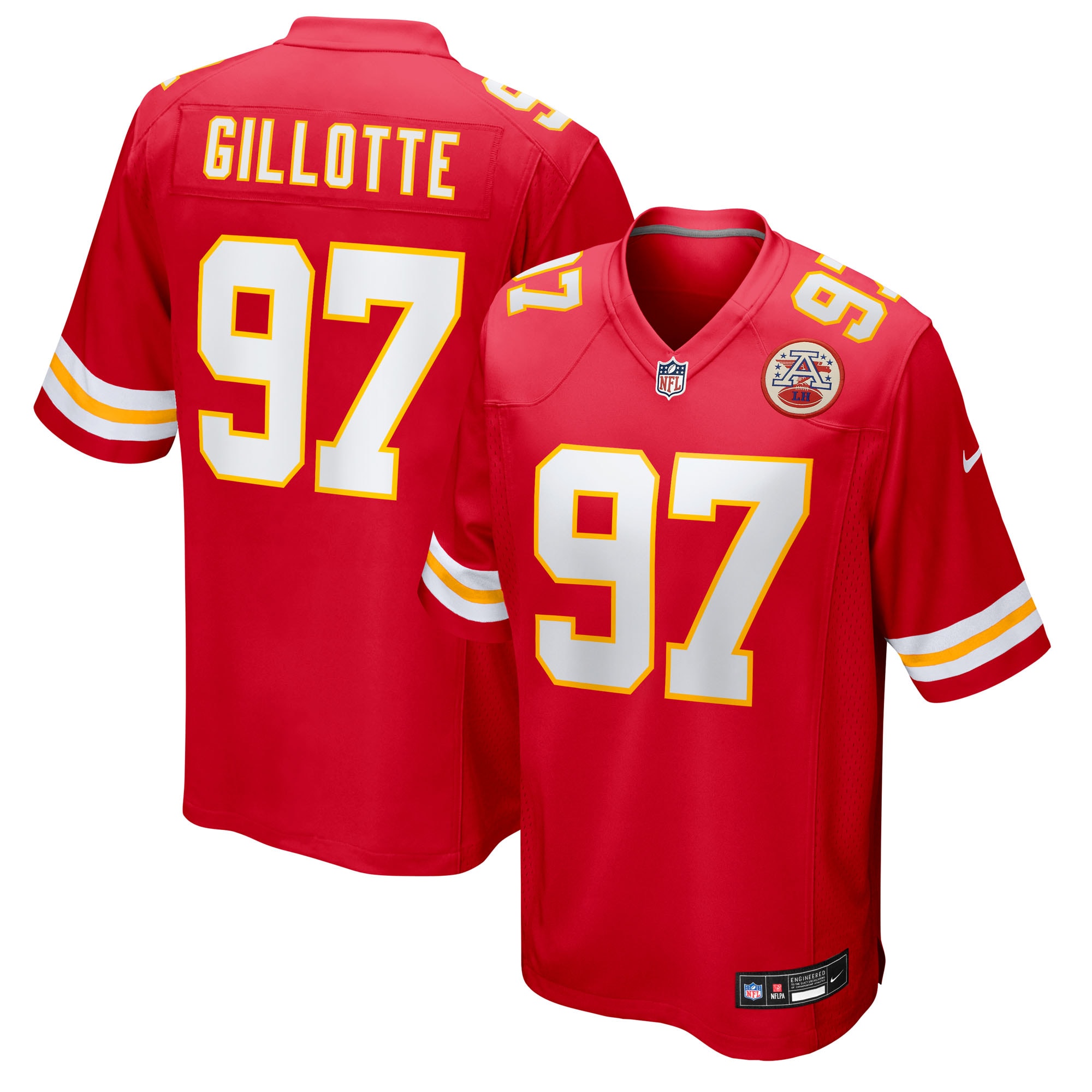 Ashton Gillotte Kansas City Chiefs Team Game Jersey - Red