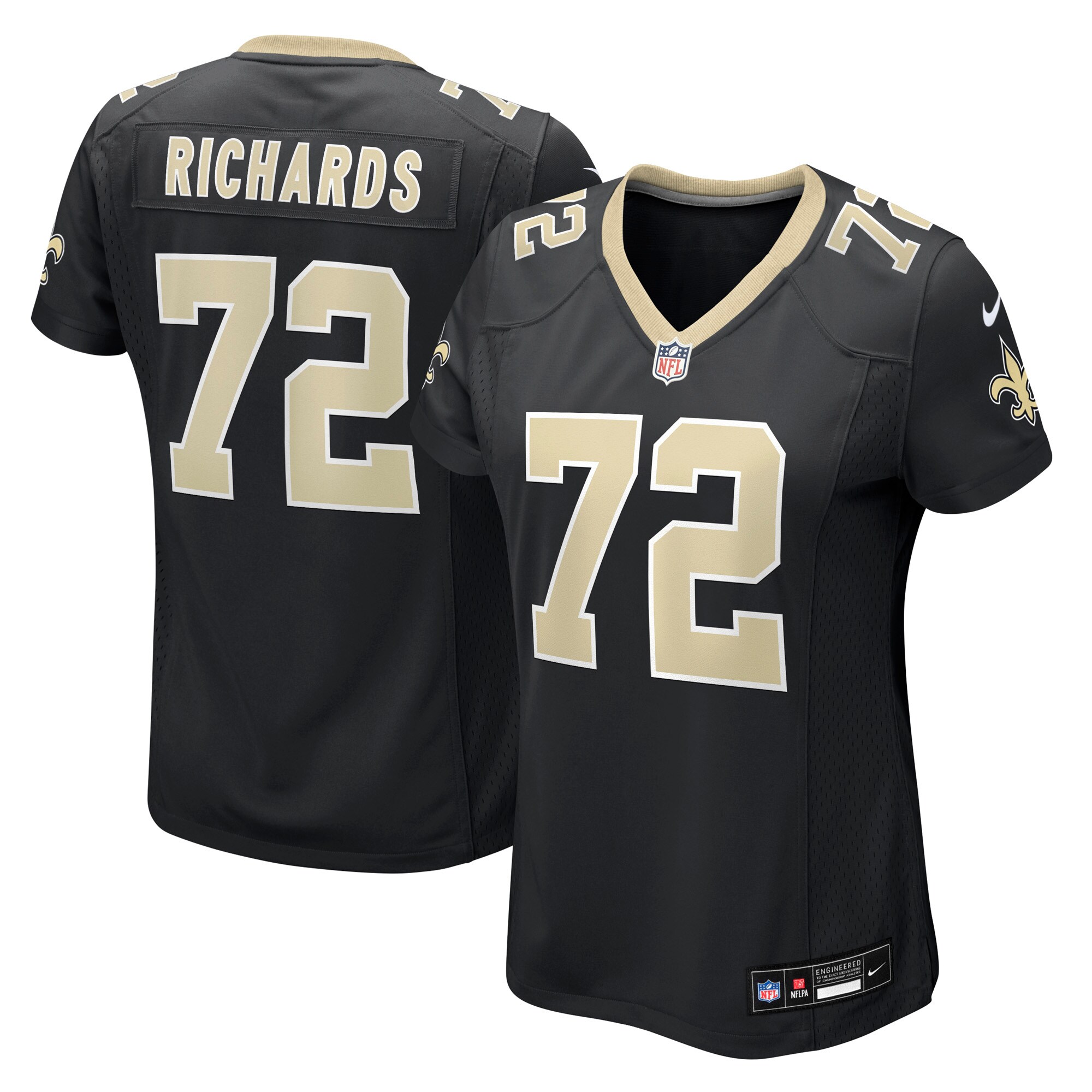 Asim Richards New Orleans Saints Women's Team Game Jersey - Black