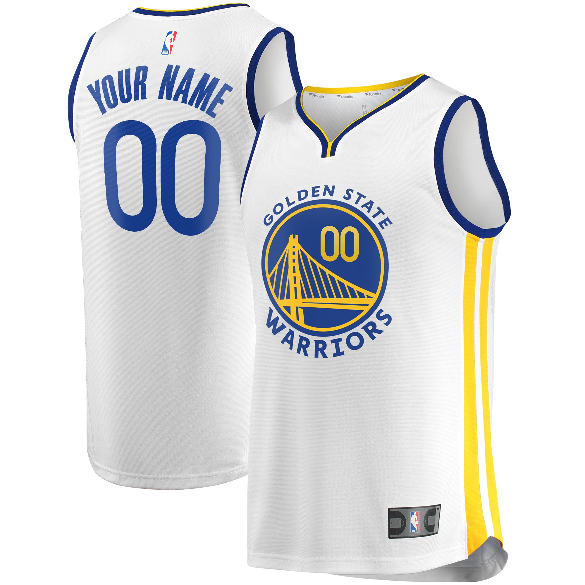 Alternative view of association Fanatics Warriors White Custom Jersey - Fanatics Warriors