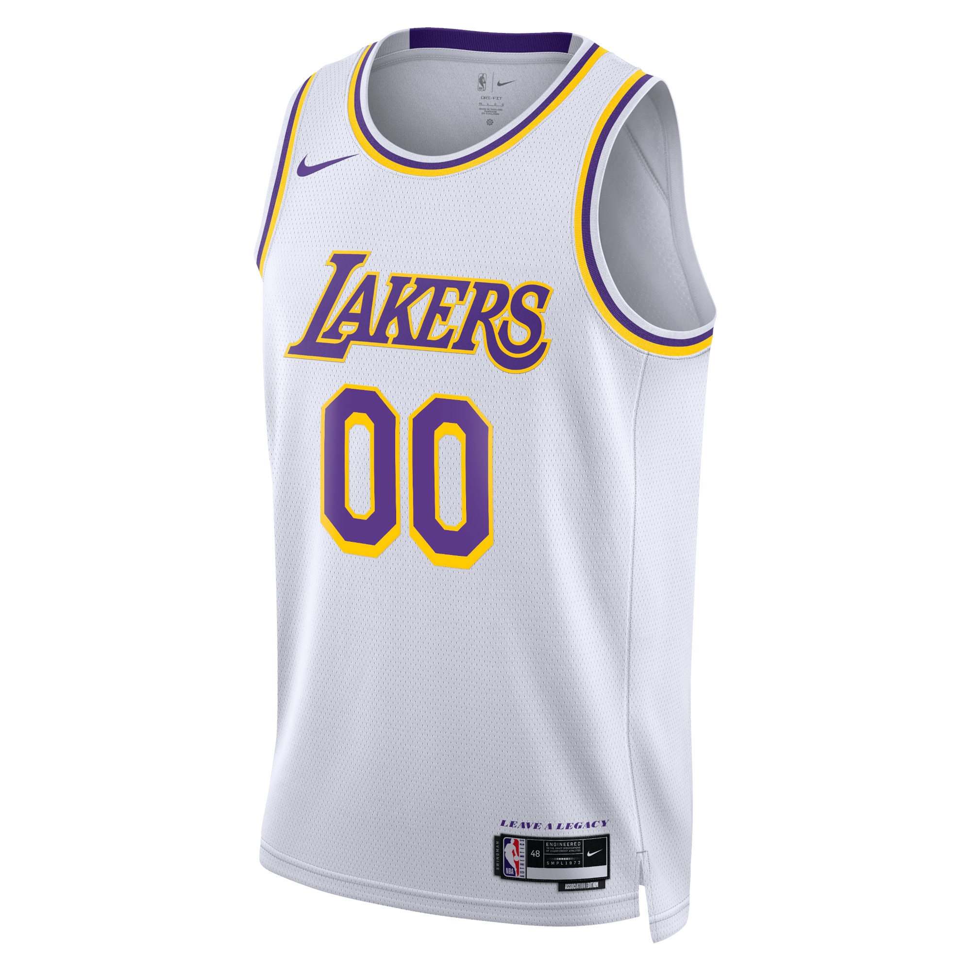 Alternative view of association Lakers White Custom Jersey Nike - Nike Lakers White