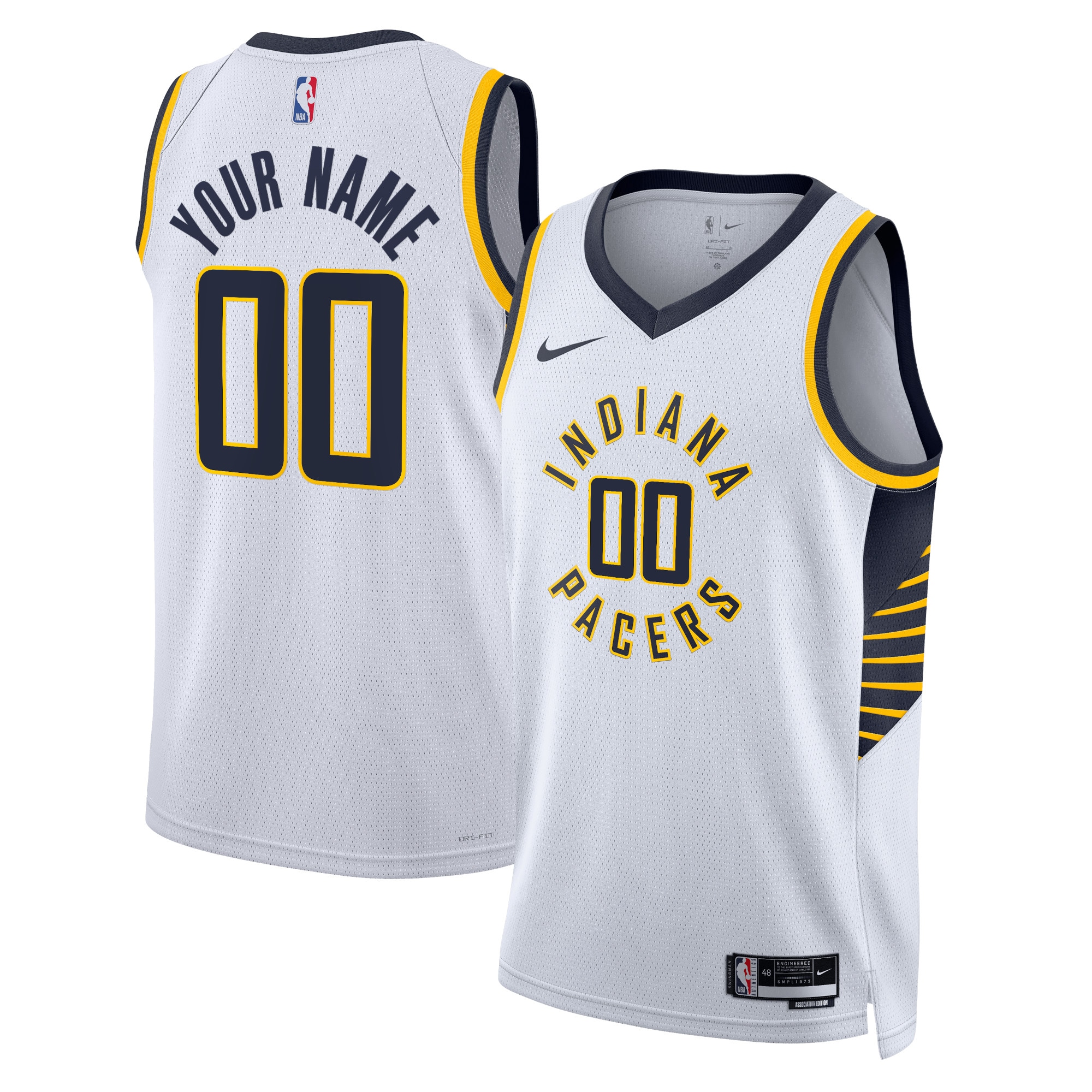 association Pacers White Custom Jersey - Pacers White Association