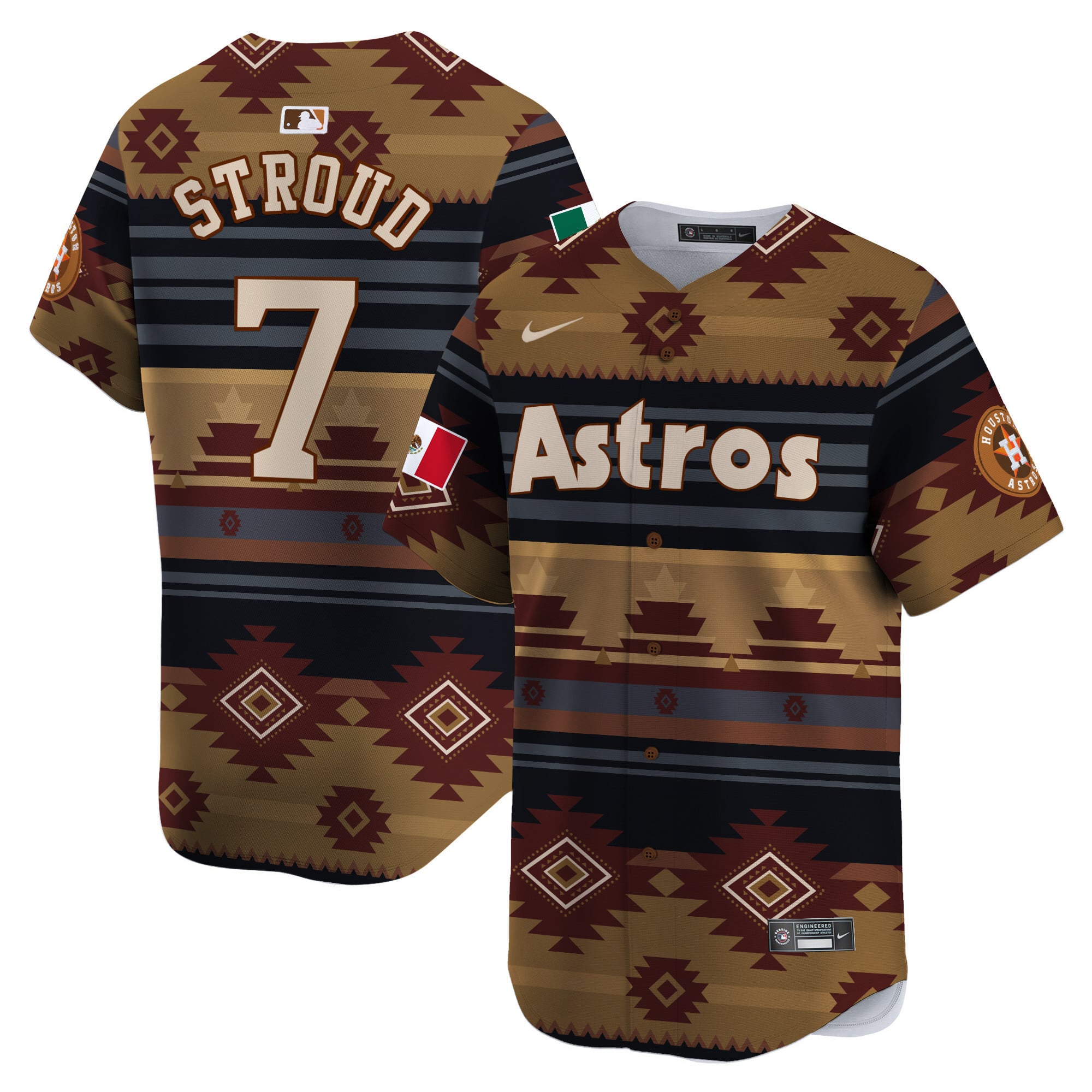 Alternative view of Astros Altuve Mexican Jersey - Nike Astros Altuve Mexican Heritage