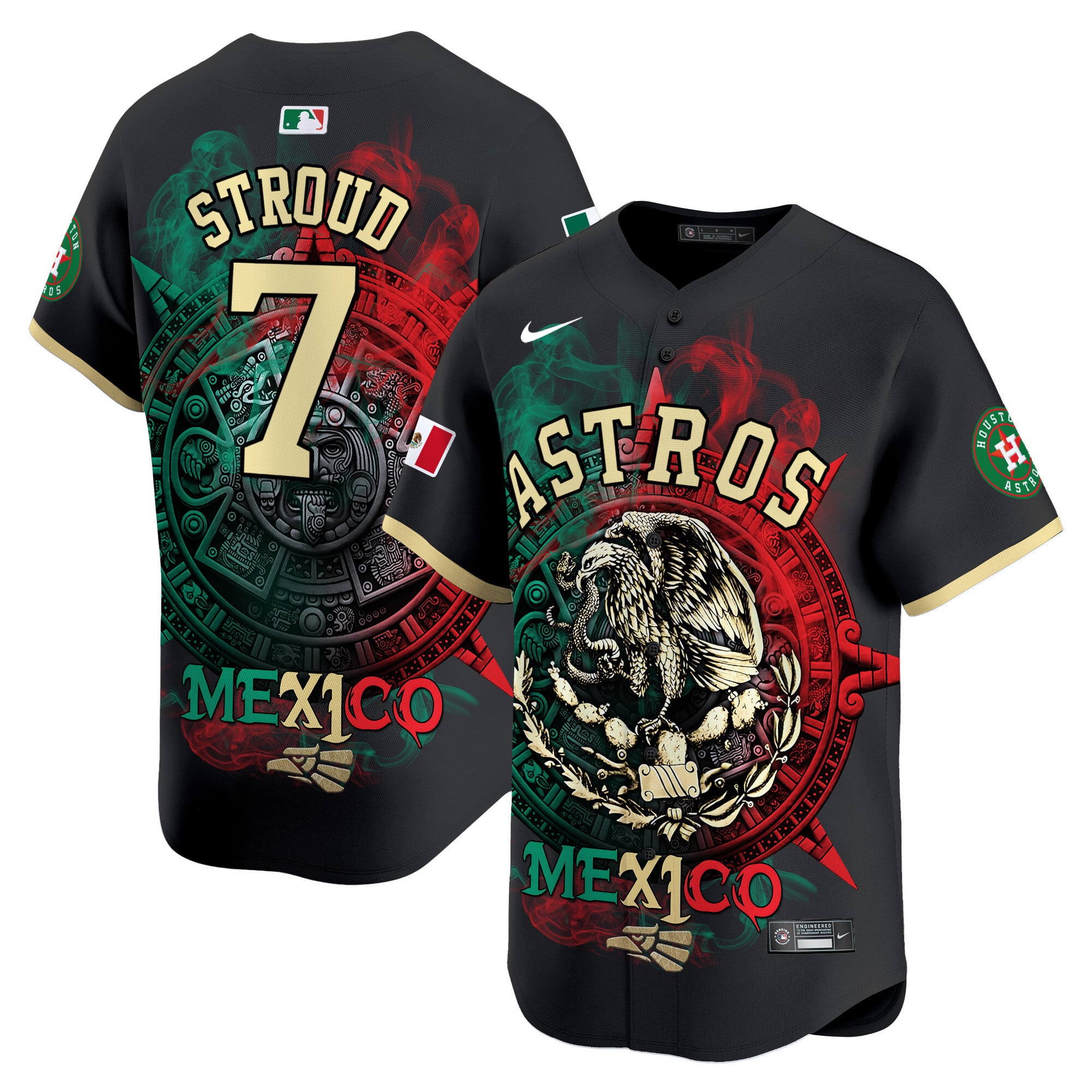Alternative view of Astros Altuve Mexico Jersey - Nike - Black Limited Edition