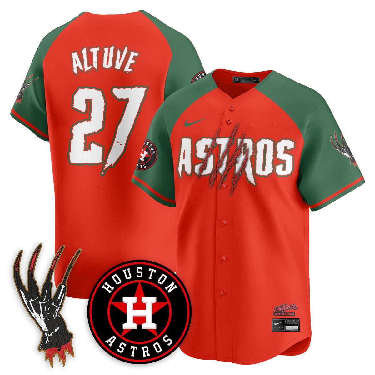 Astros Altuve Nightmare Jersey - Nike - Orange & Green