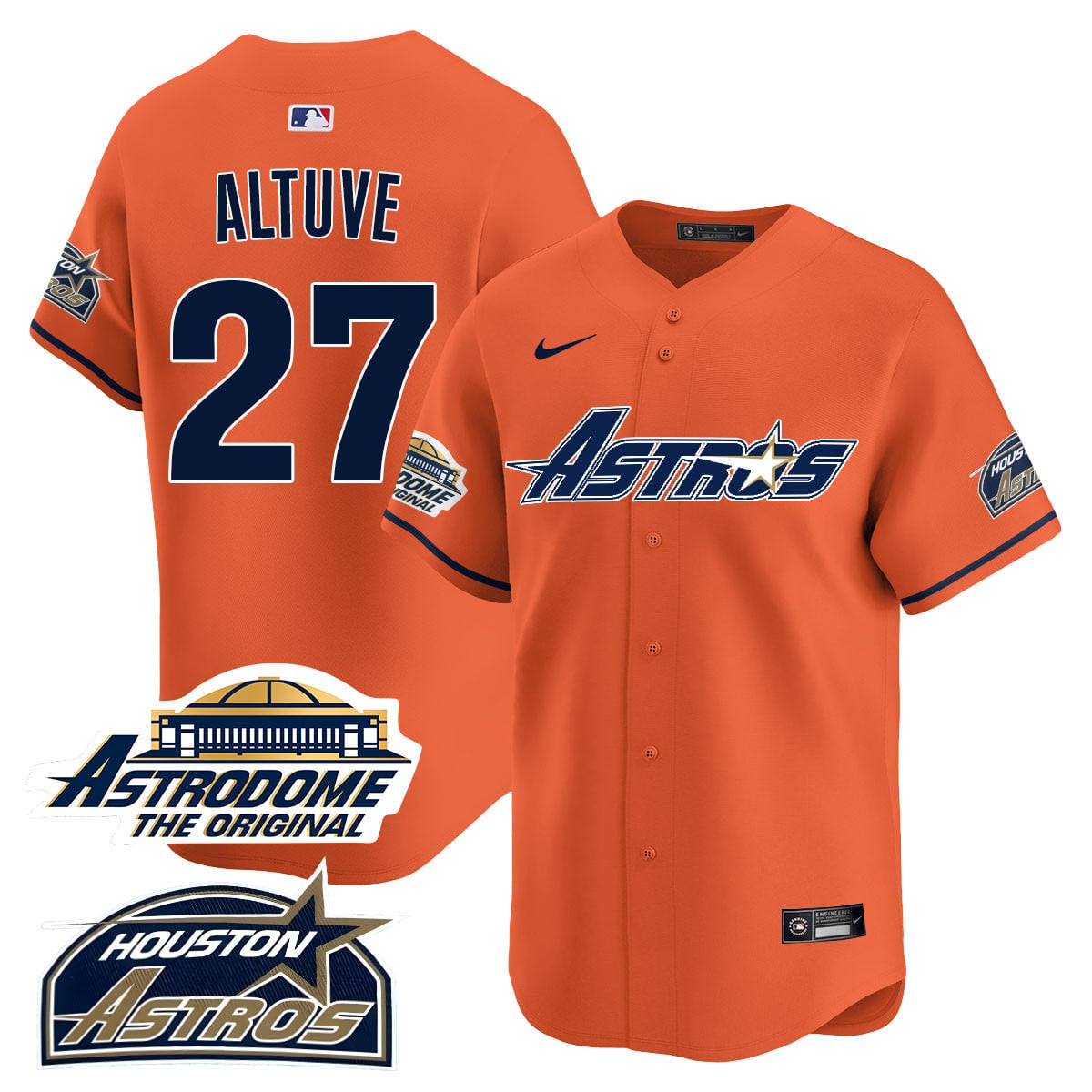 Astros Altuve Orange Jersey - Nike - Throwback Edition
