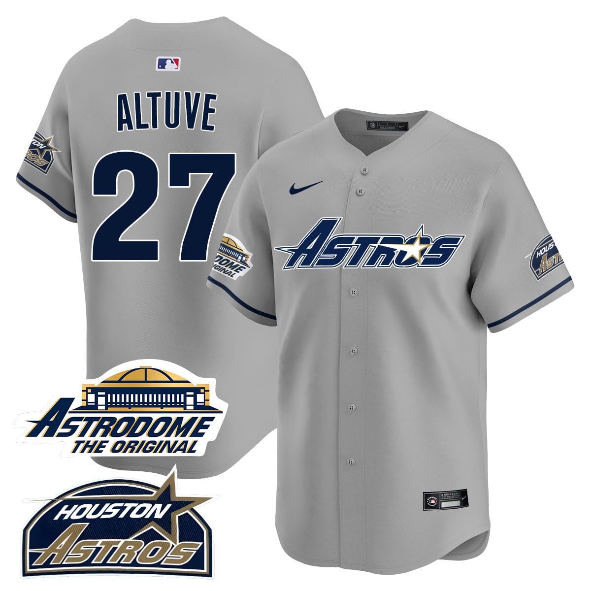Alternative view of Astros Altuve Orange Jersey - Nike - Throwback Edition