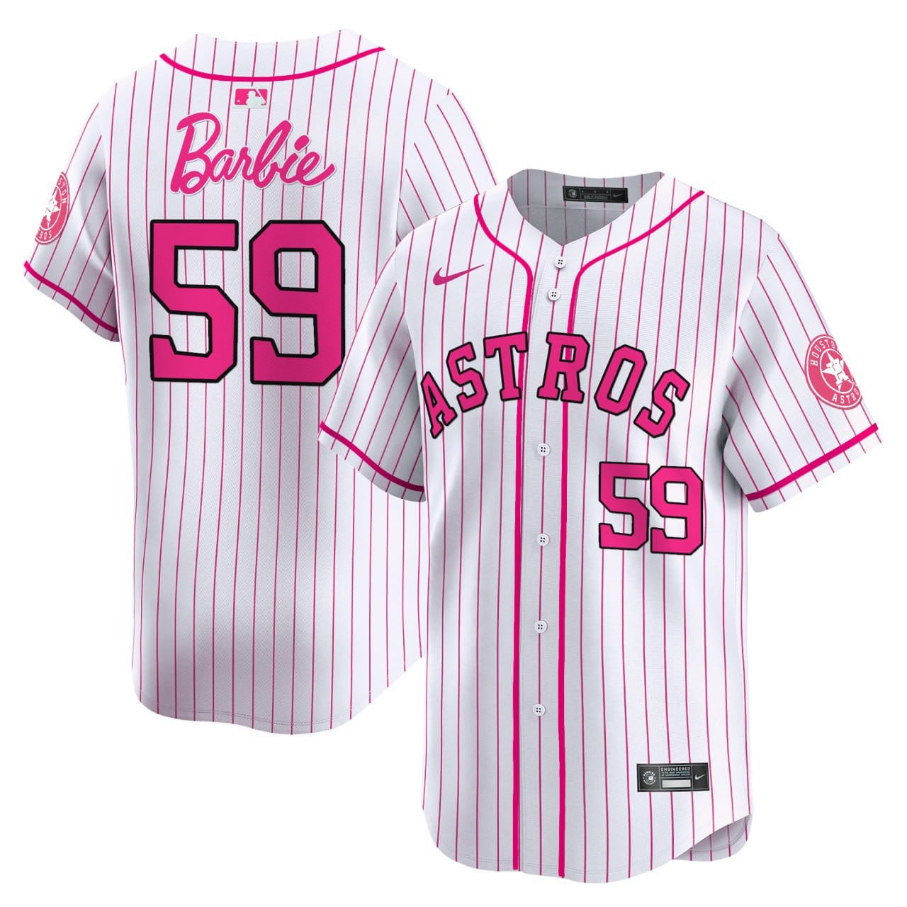 Astros Barbie #59 Jersey - Nike - Pink Stripe Edition