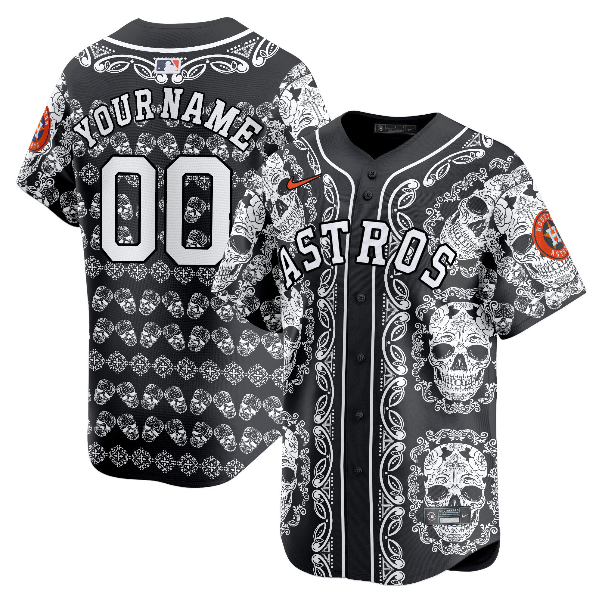 Astros Black Sugar Skull Jersey - Nike - Limited Edition