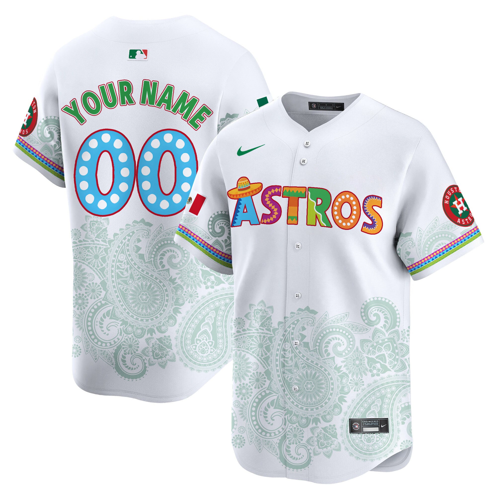 Astros Cinco de Mayo Jersey - Nike - Custom White Baseball