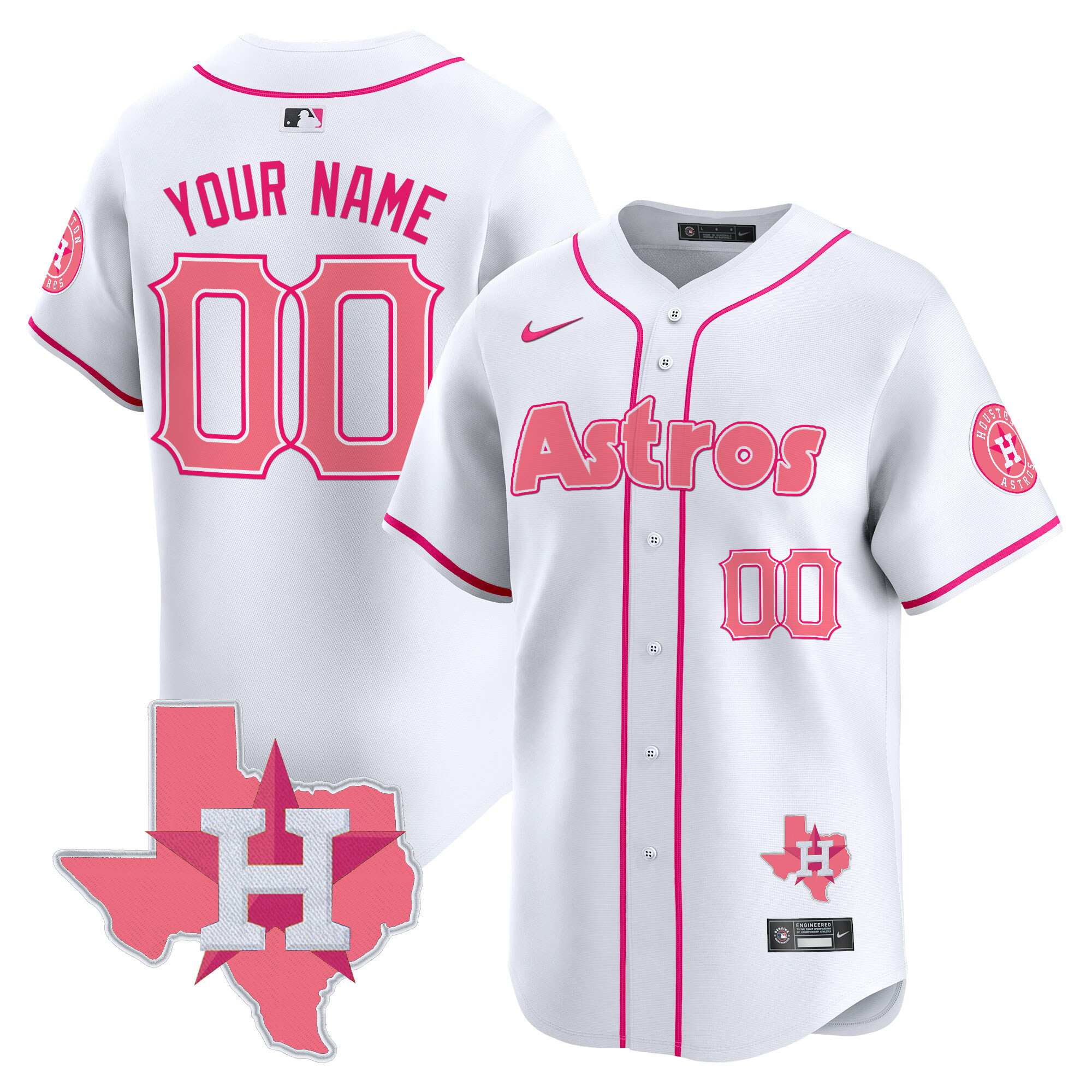 Astros Custom Pink Jersey - Nike - Personalized Baseball Style