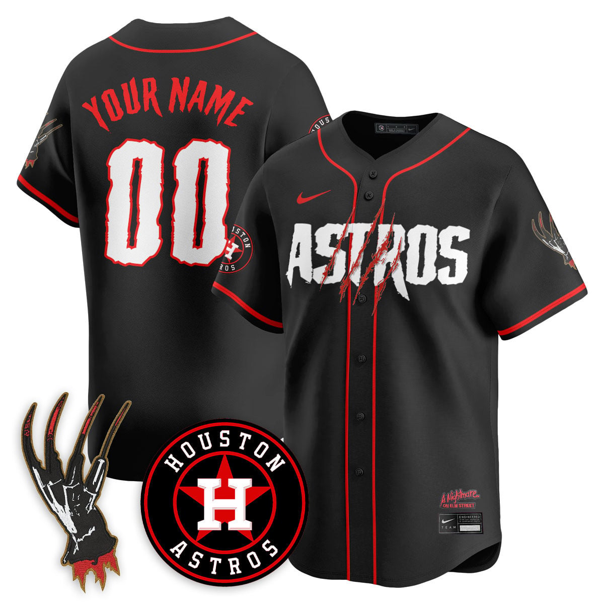 Alternative view of Astros Elm Street Jersey - Nightmare Edition - Custom Nike