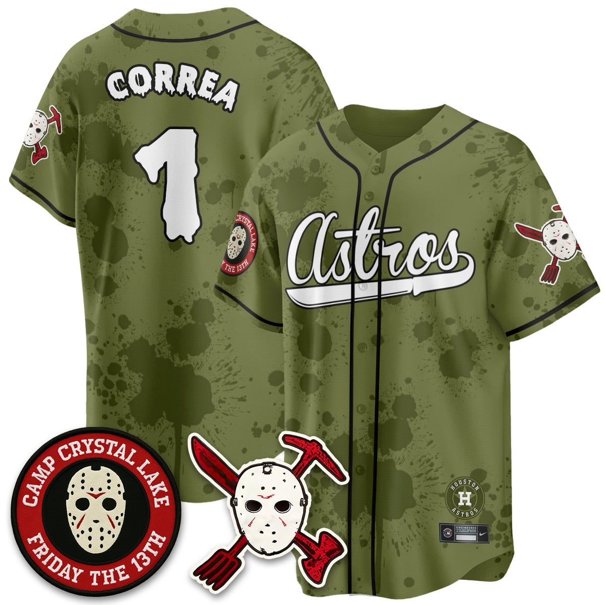 Alternative view of Astros Friday the 13th Jersey - Custom Horror Theme