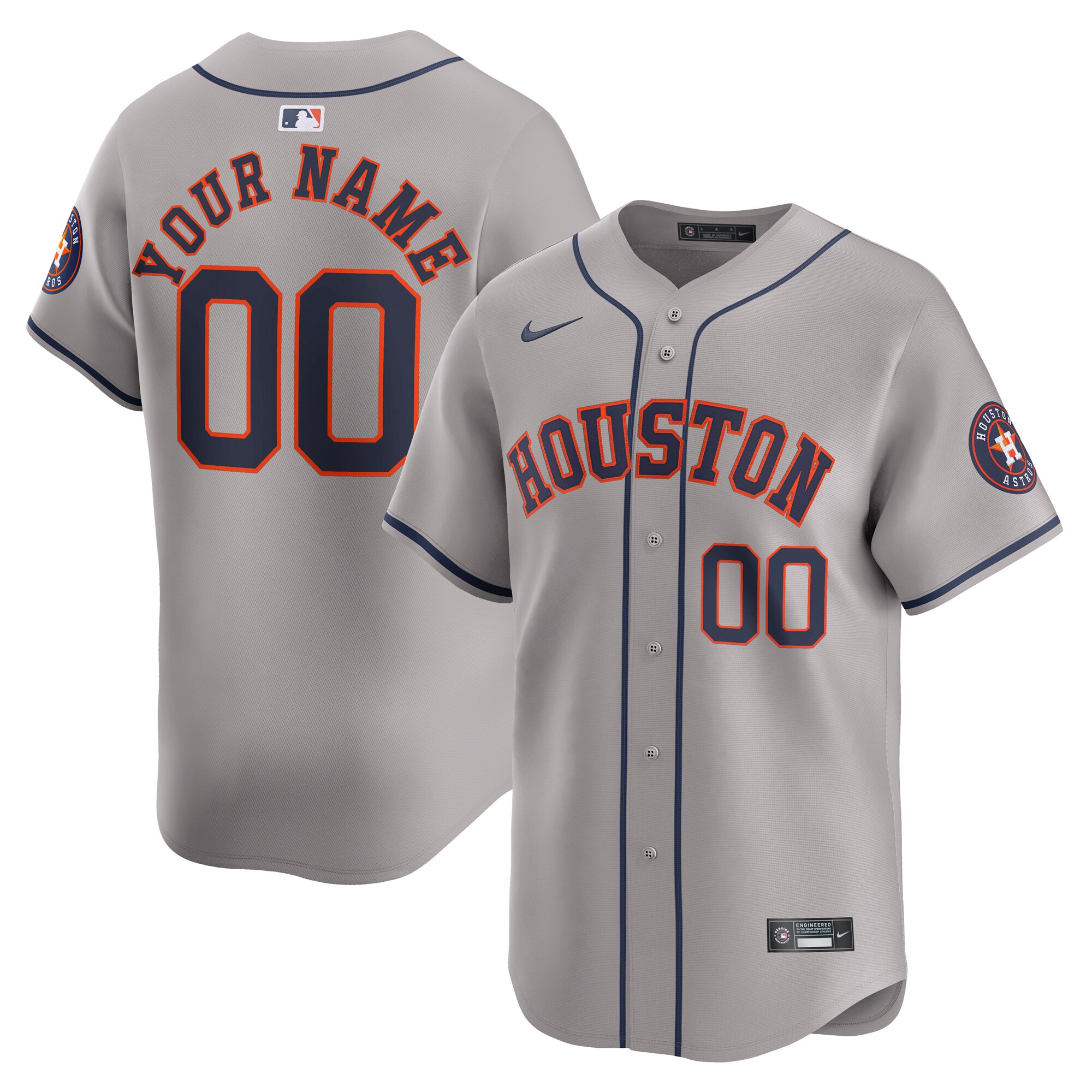 Astros Gray Custom Jersey - Nike Houston - Personalized Style!