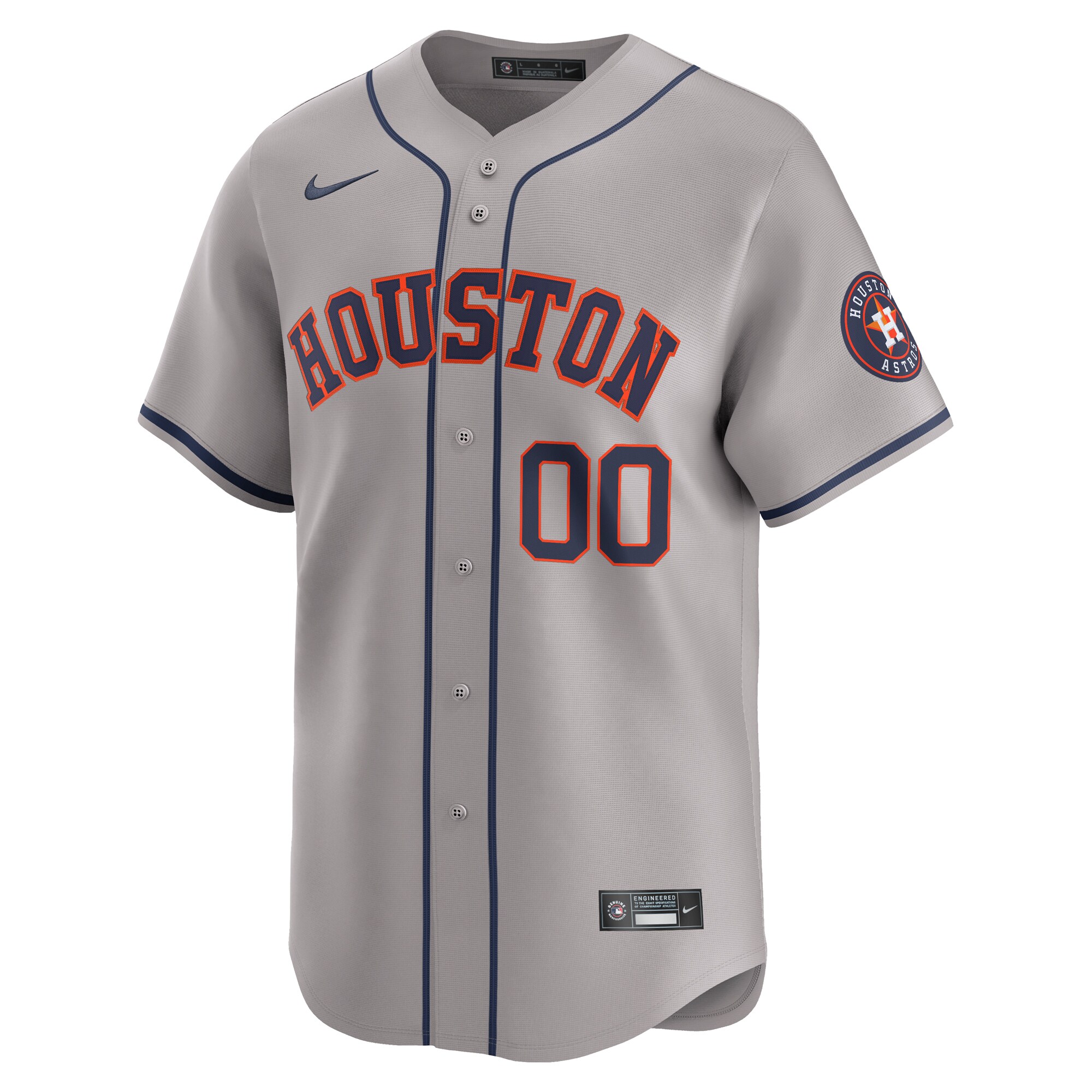 Alternative view of Astros Gray Custom Jersey - Nike Houston - Personalized Style!