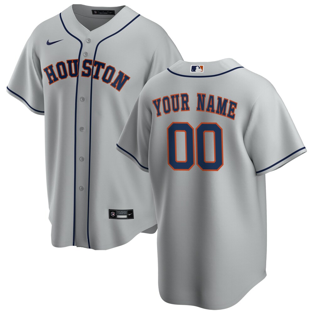 Astros Gray Road Custom Jersey - Nike - Personalize Your Style
