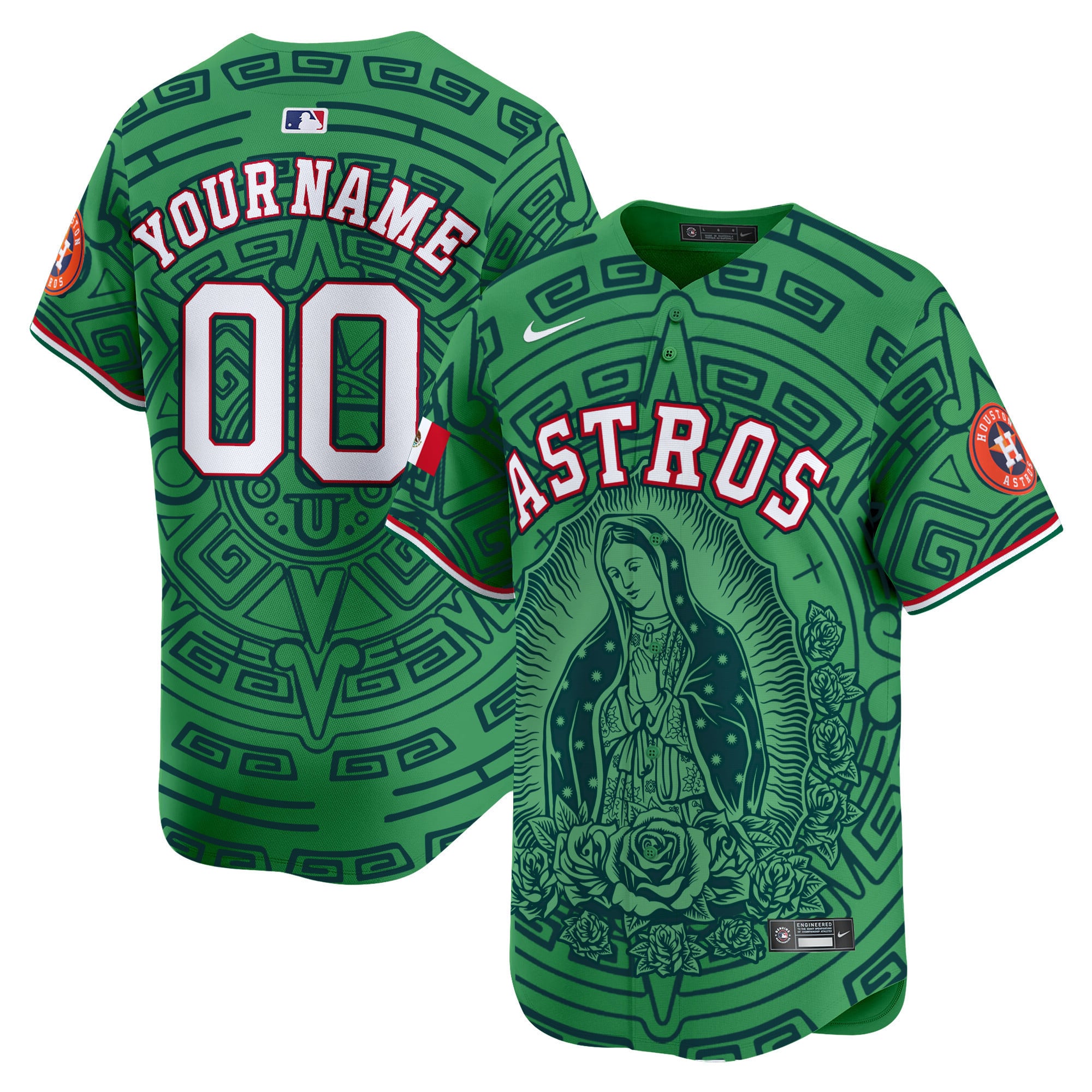 Astros Green Virgin Jersey - Nike - Custom MLB Mexican Heritage