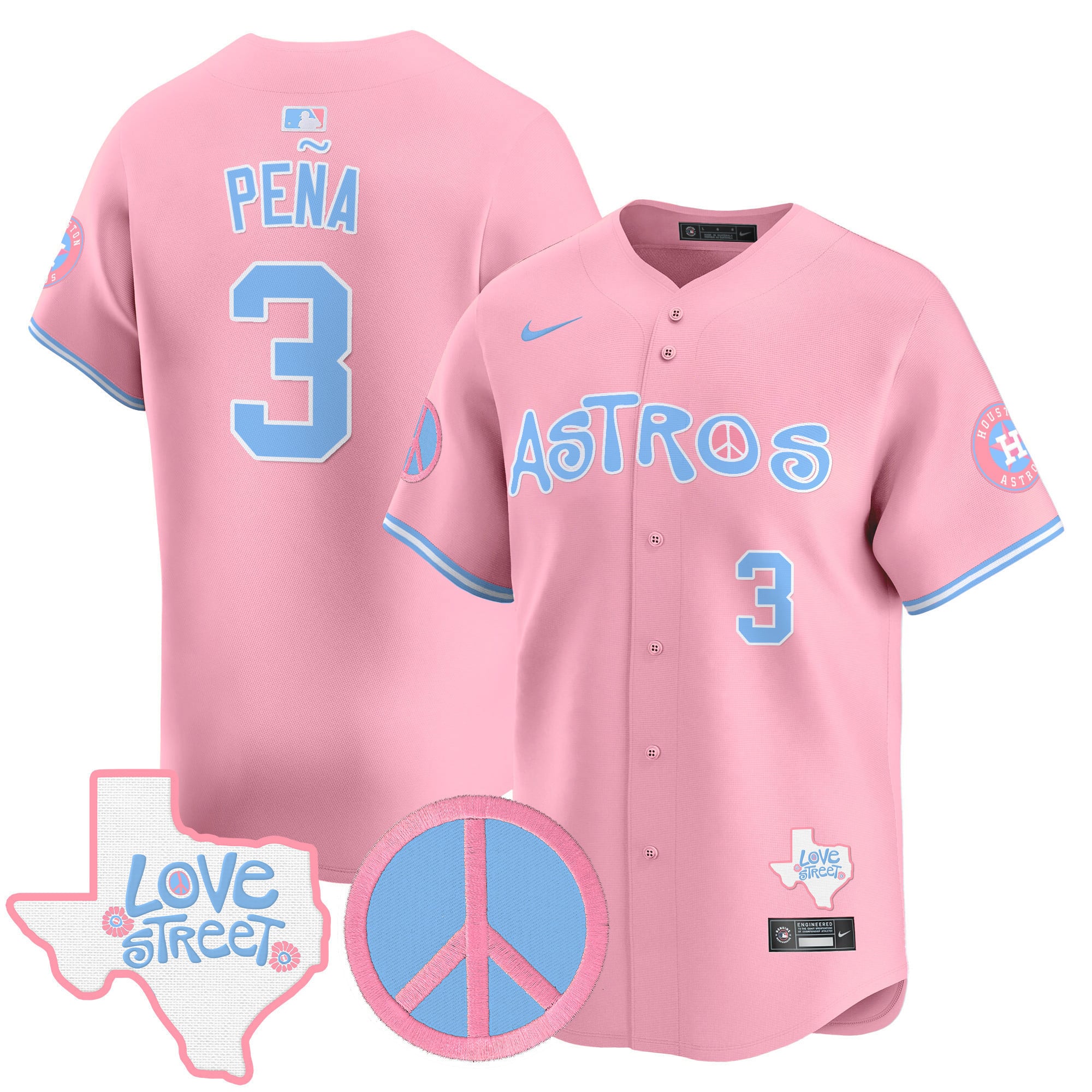 Astros Peña Pink Jersey - Nike Astros Peña #3 Pink Jersey - Love