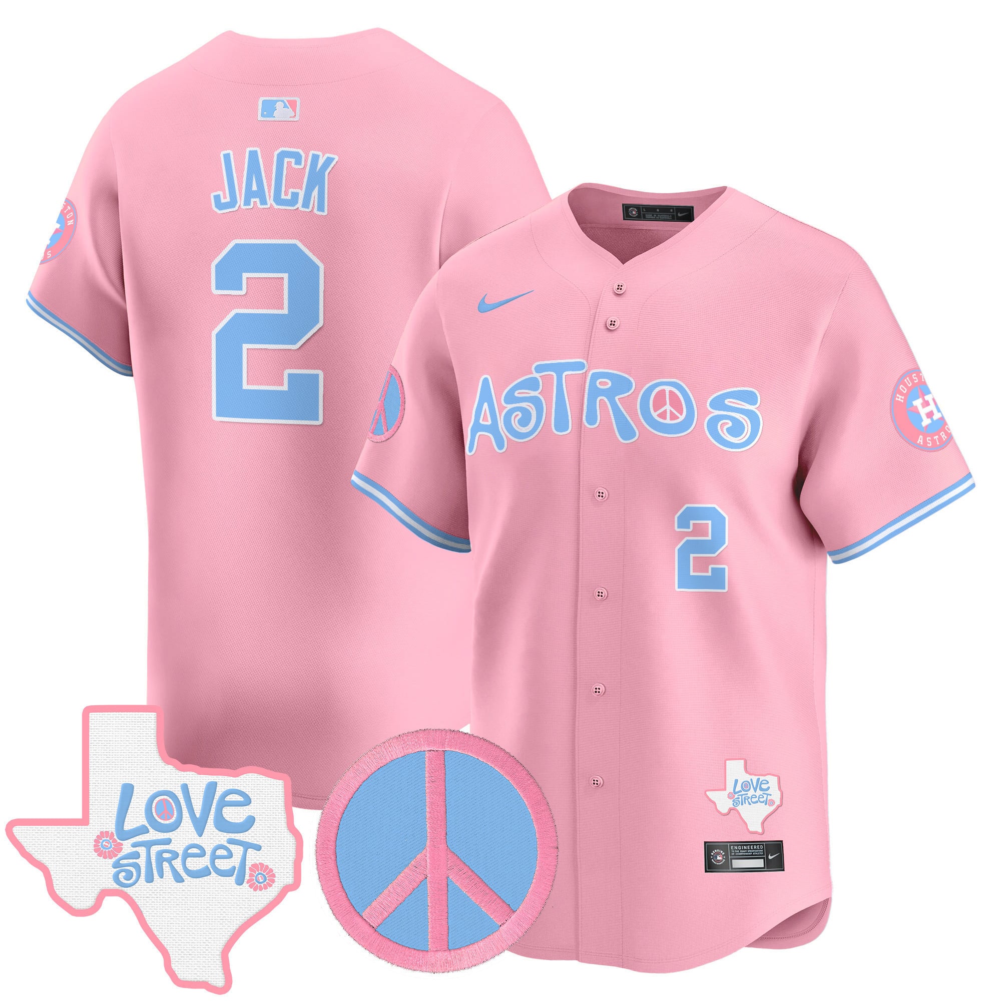 Alternative view of Astros Peña Pink Jersey - Nike Astros Peña #3 Pink Jersey - Love