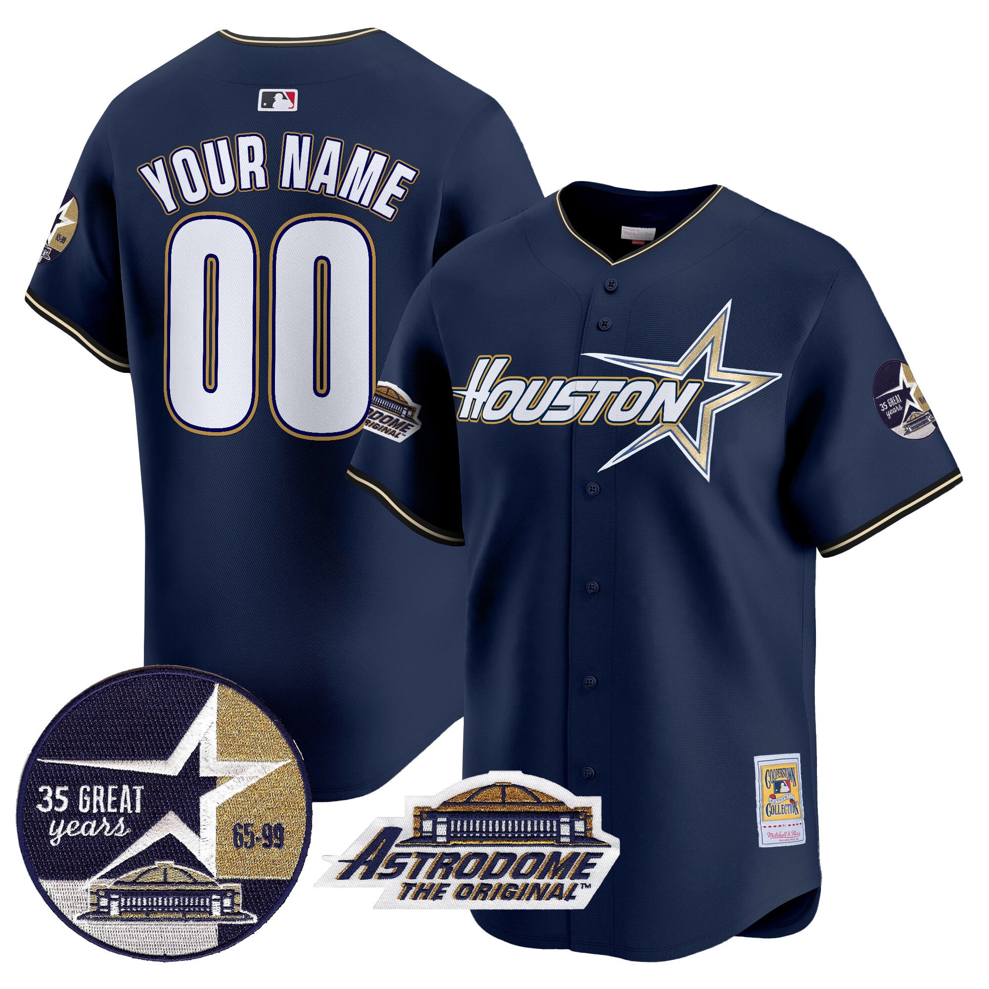 Astros Throwback Jersey - Mitchell & Ness - Navy Cooperstown