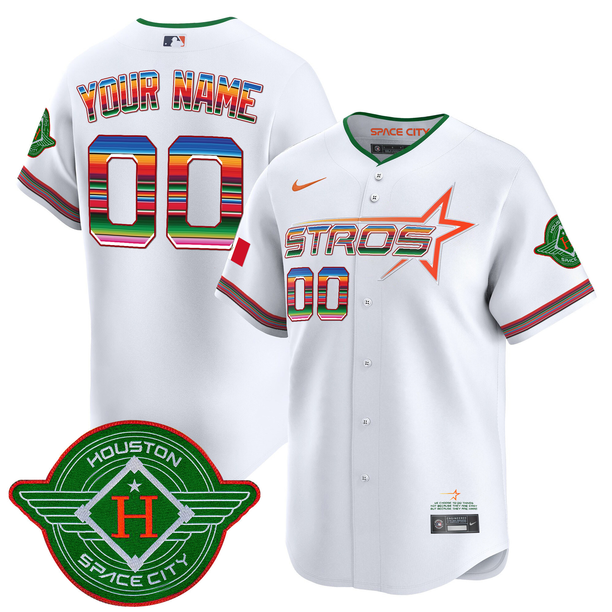 Astros White Serape Jersey - Nike Astros Space City Jersey - White