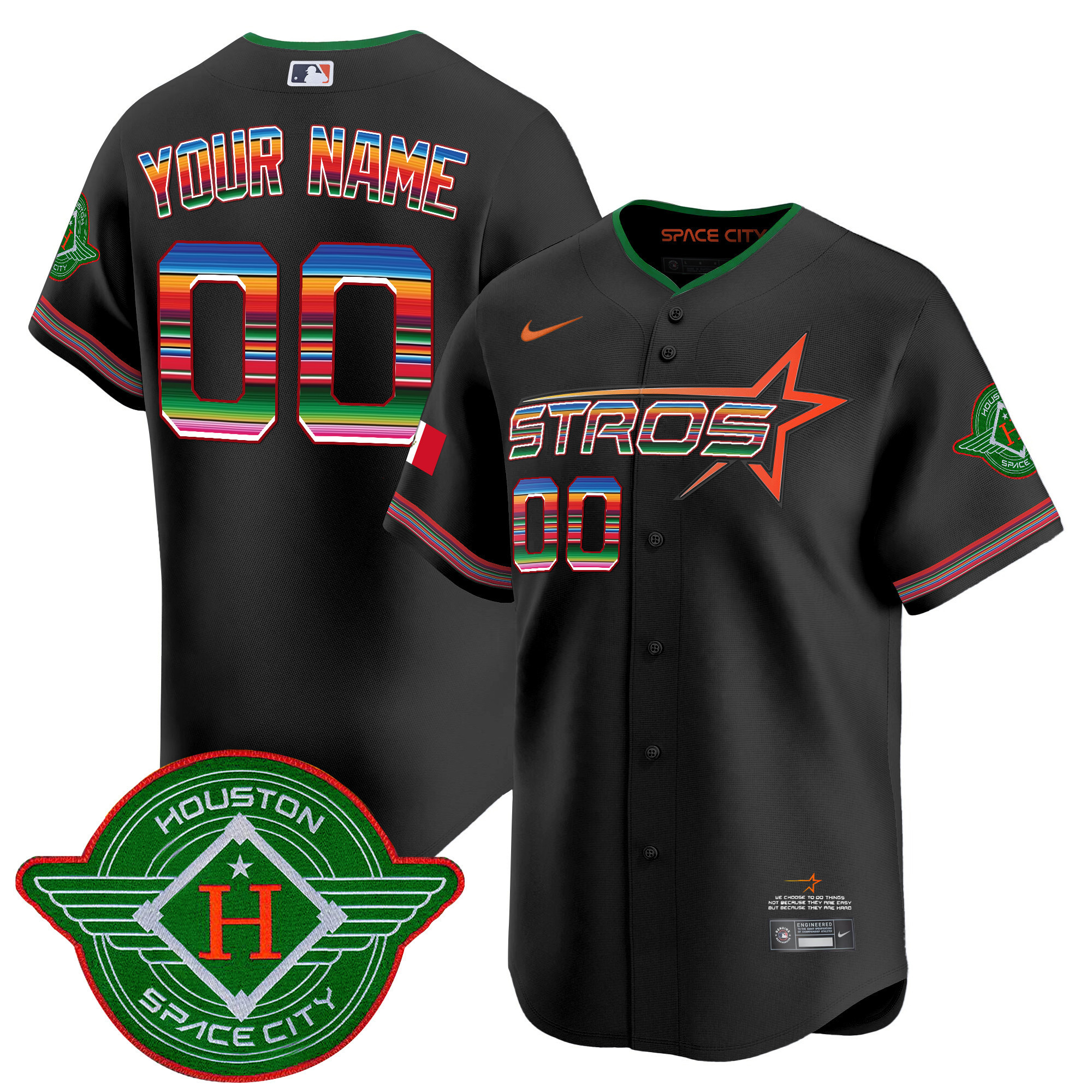 Alternative view of Astros White Serape Jersey - Nike Astros Space City Jersey - White