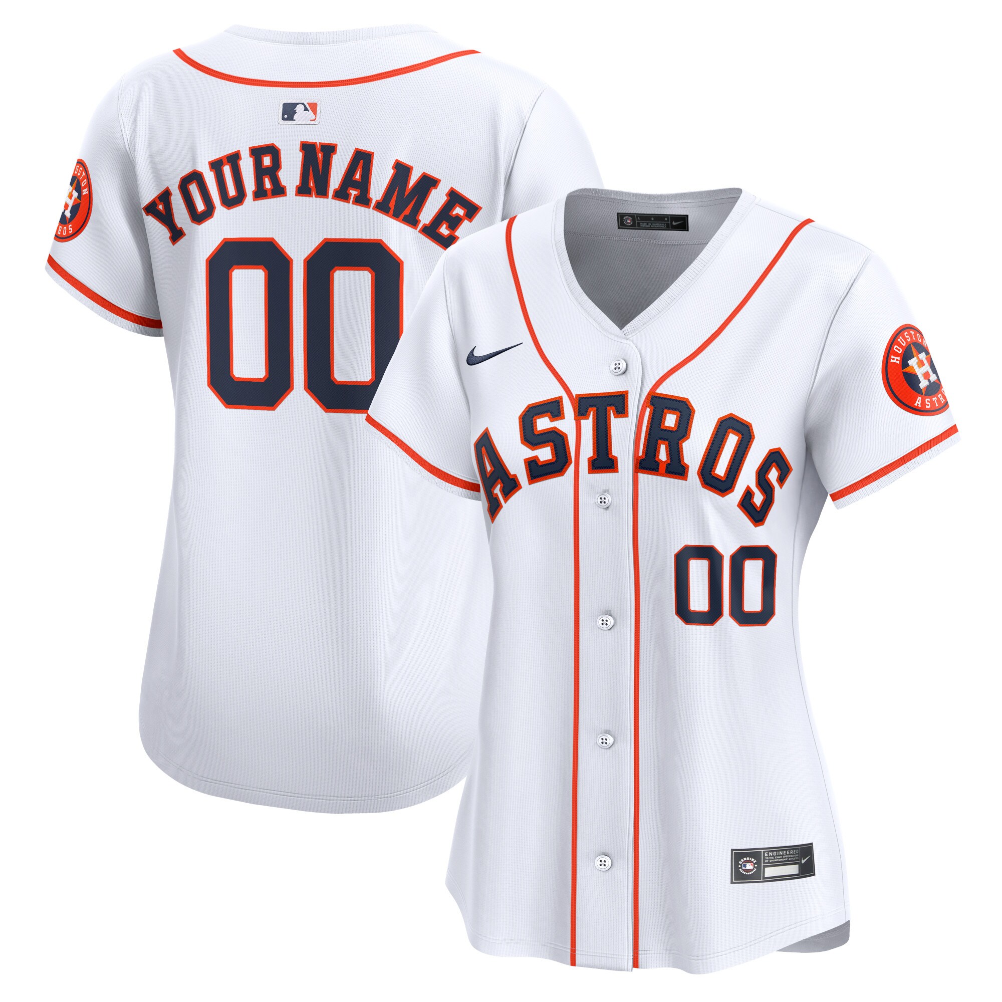 Astros White Women’s Jersey - Nike - Custom MLB Replica