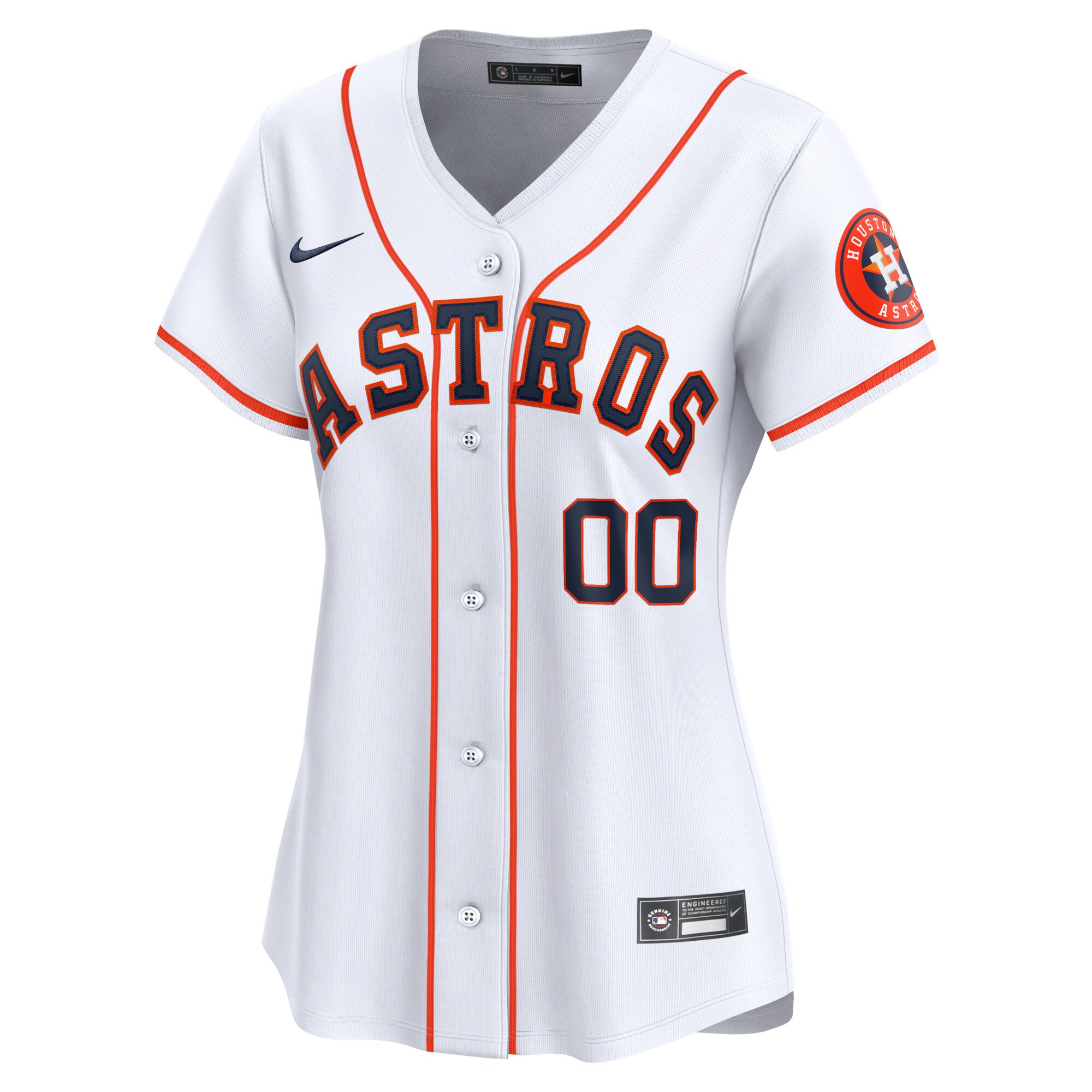 Alternative view of Astros White Women’s Jersey - Nike - Custom MLB Replica