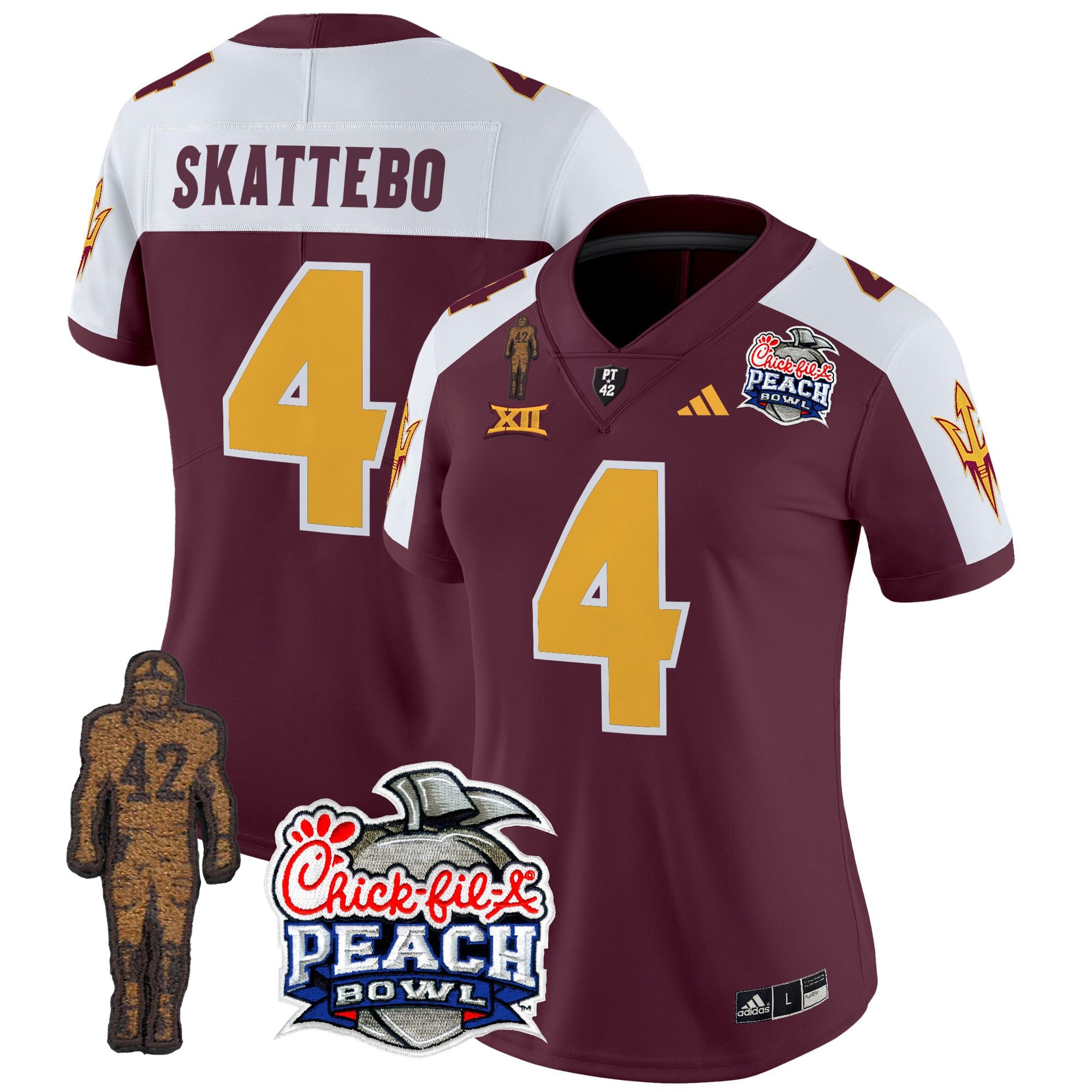 Alternative view of ASU Leavitt #10 Jersey - Adidas ASU Leavitt #10 Peach Bowl Jersey