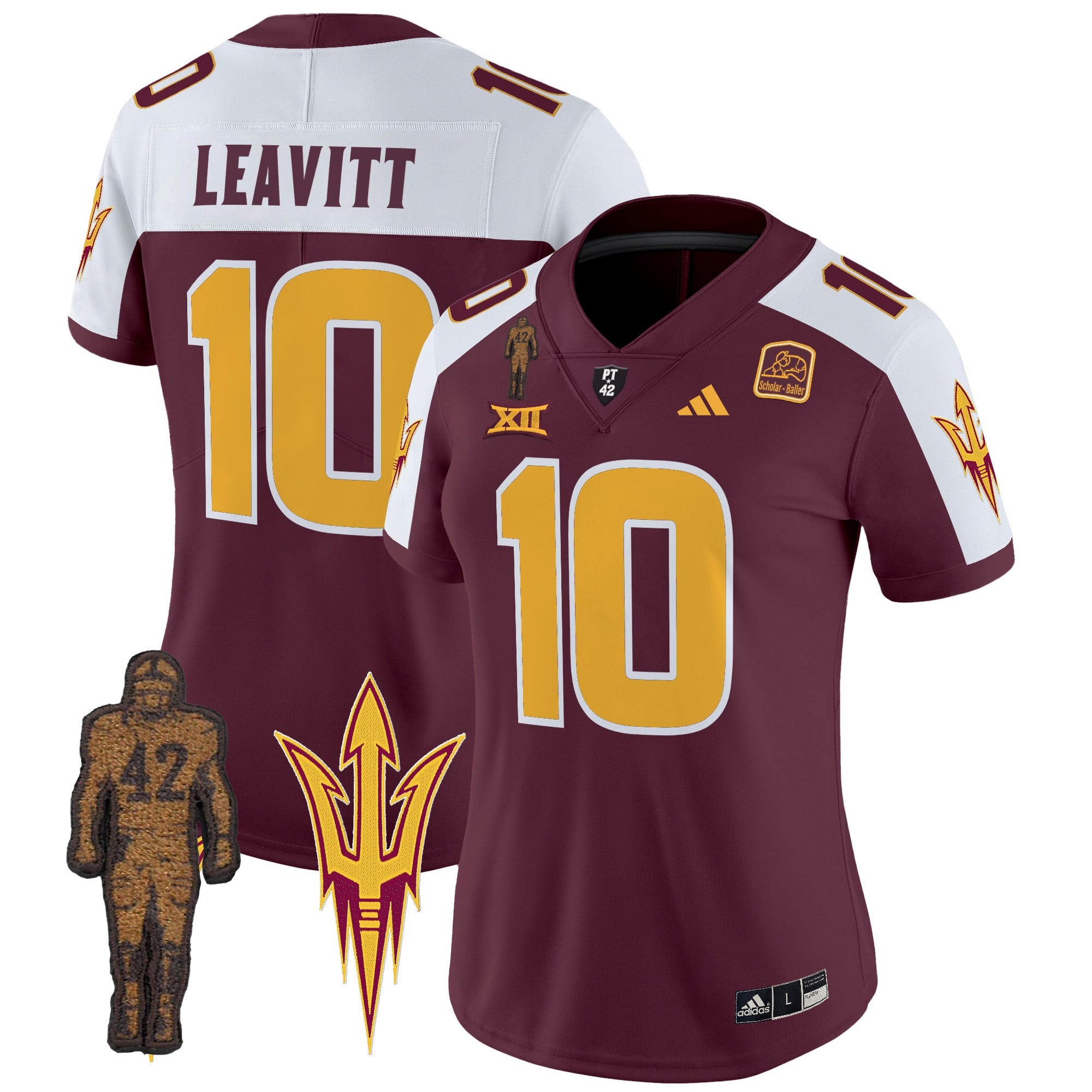 ASU Leavitt Maroon Jersey - Adidas ASU Leavitt #10 Maroon Football