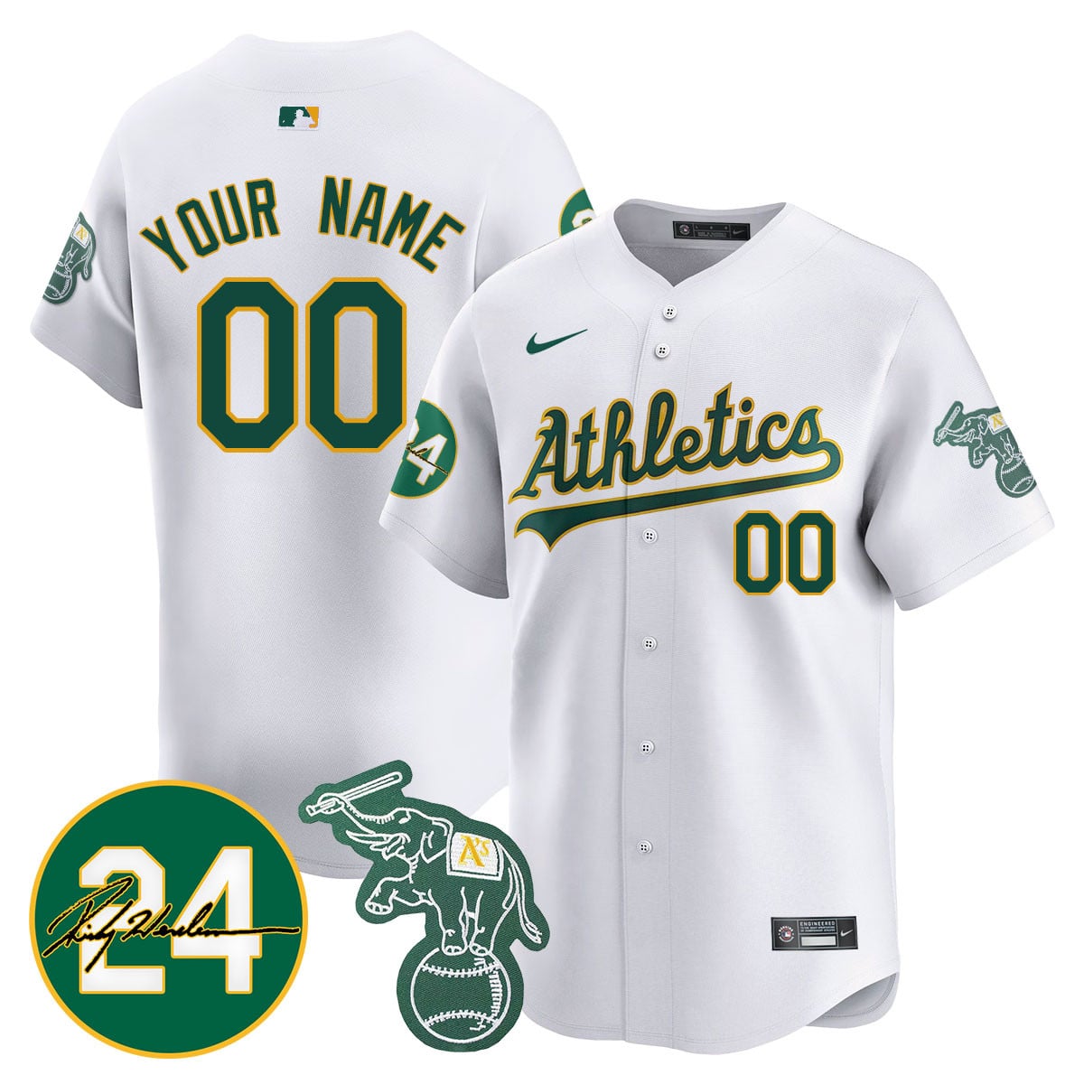Alternative view of Athletics Green Custom Jersey - Nike Oakland - Personalized