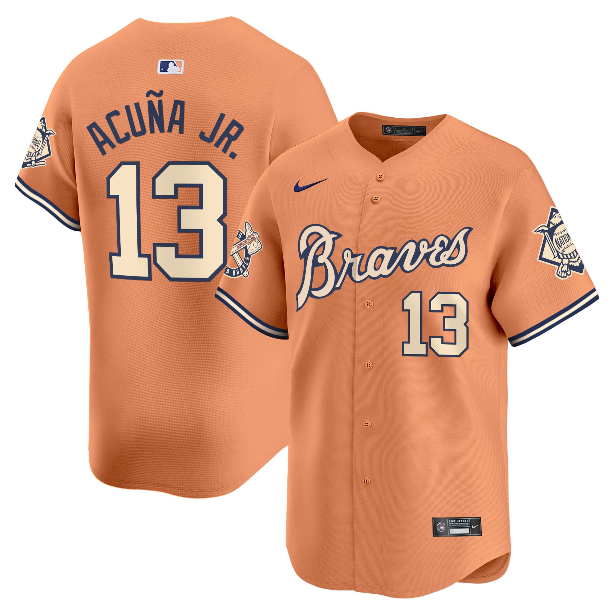 Atlanta Braves Acuña Jr. Peach Jersey - Nike MLB
