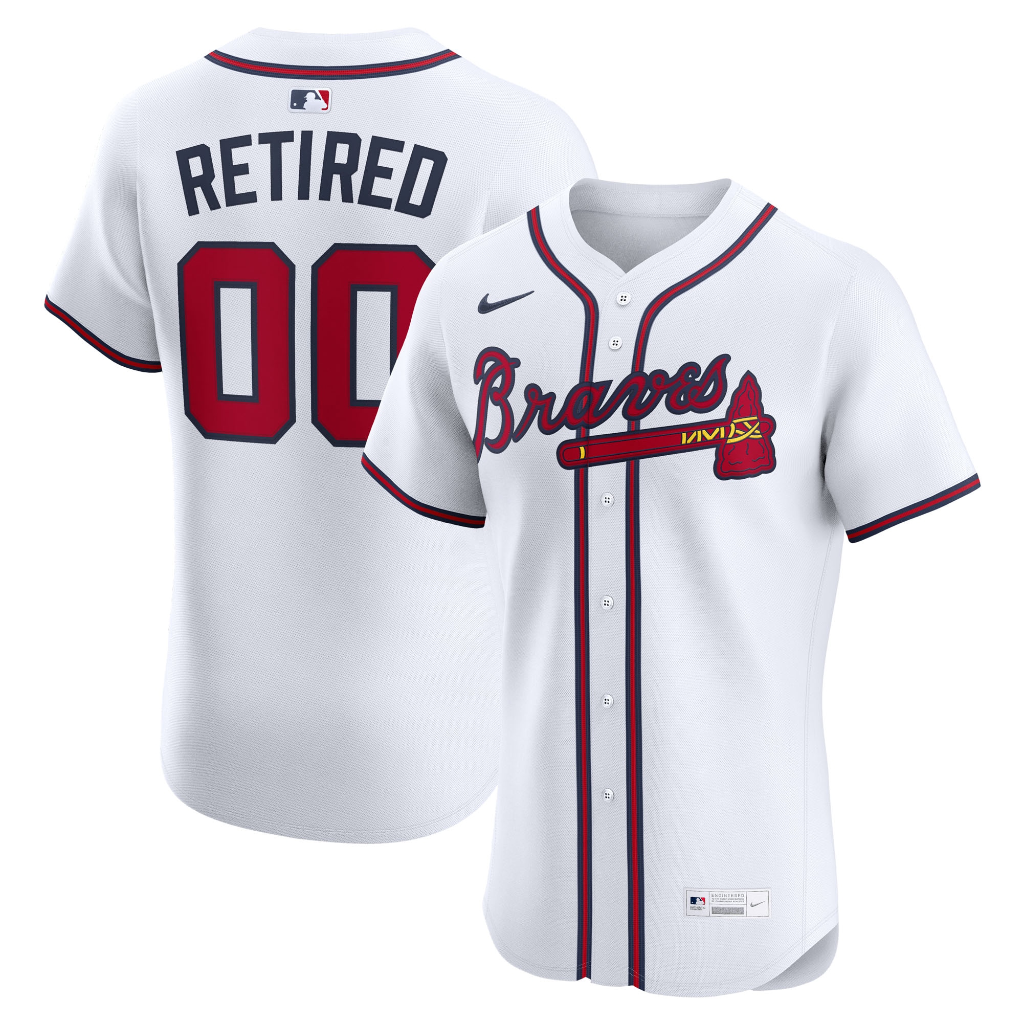 Atlanta Braves Home Elite Pick-A-Player Retired Roster Jersey - White