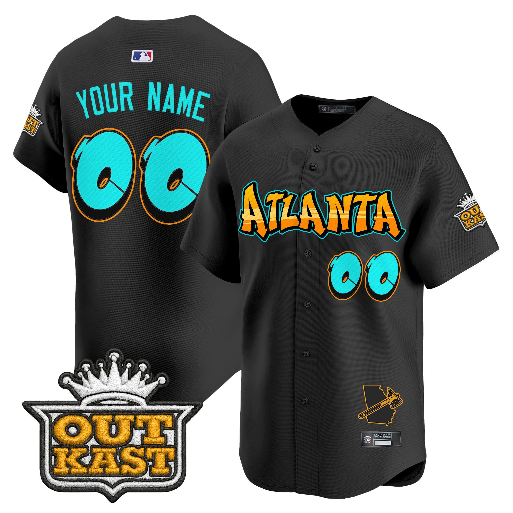 Atlanta Braves Outkast Jersey - Custom Black MLB