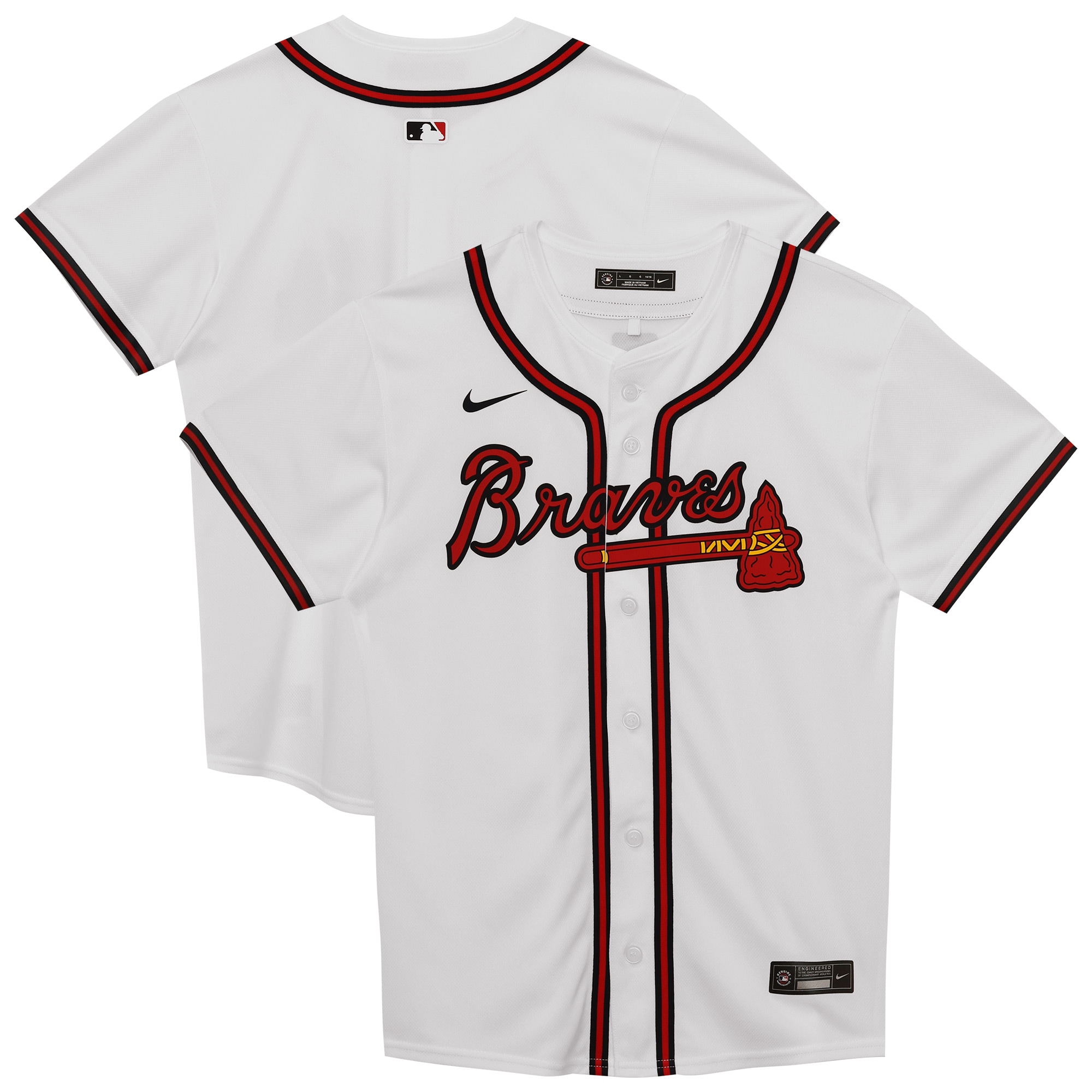 Atlanta Braves Preschool Home Game Jersey - White