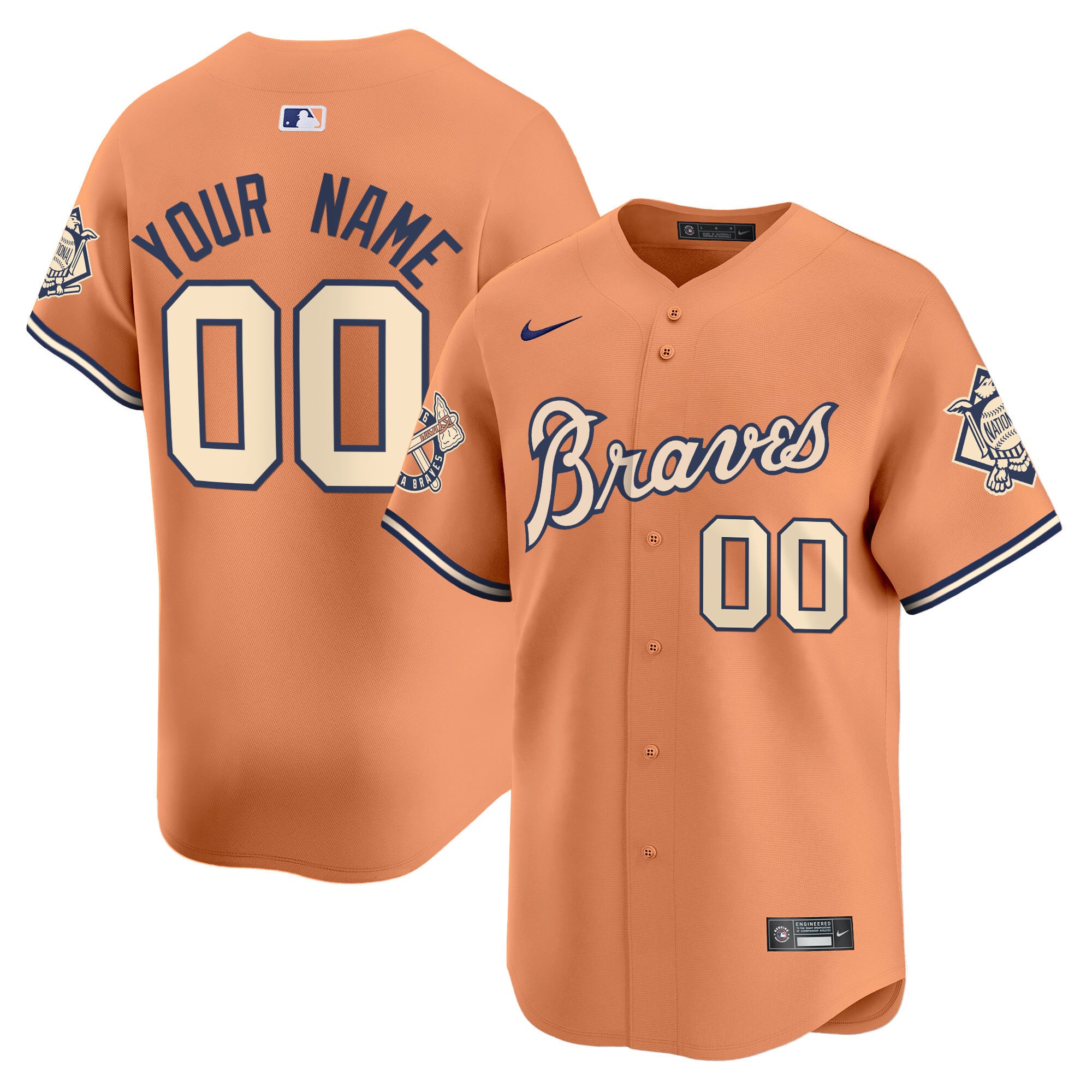Atlanta Braves Salmon Jersey - Atlanta Braves Nike Salmon Jersey